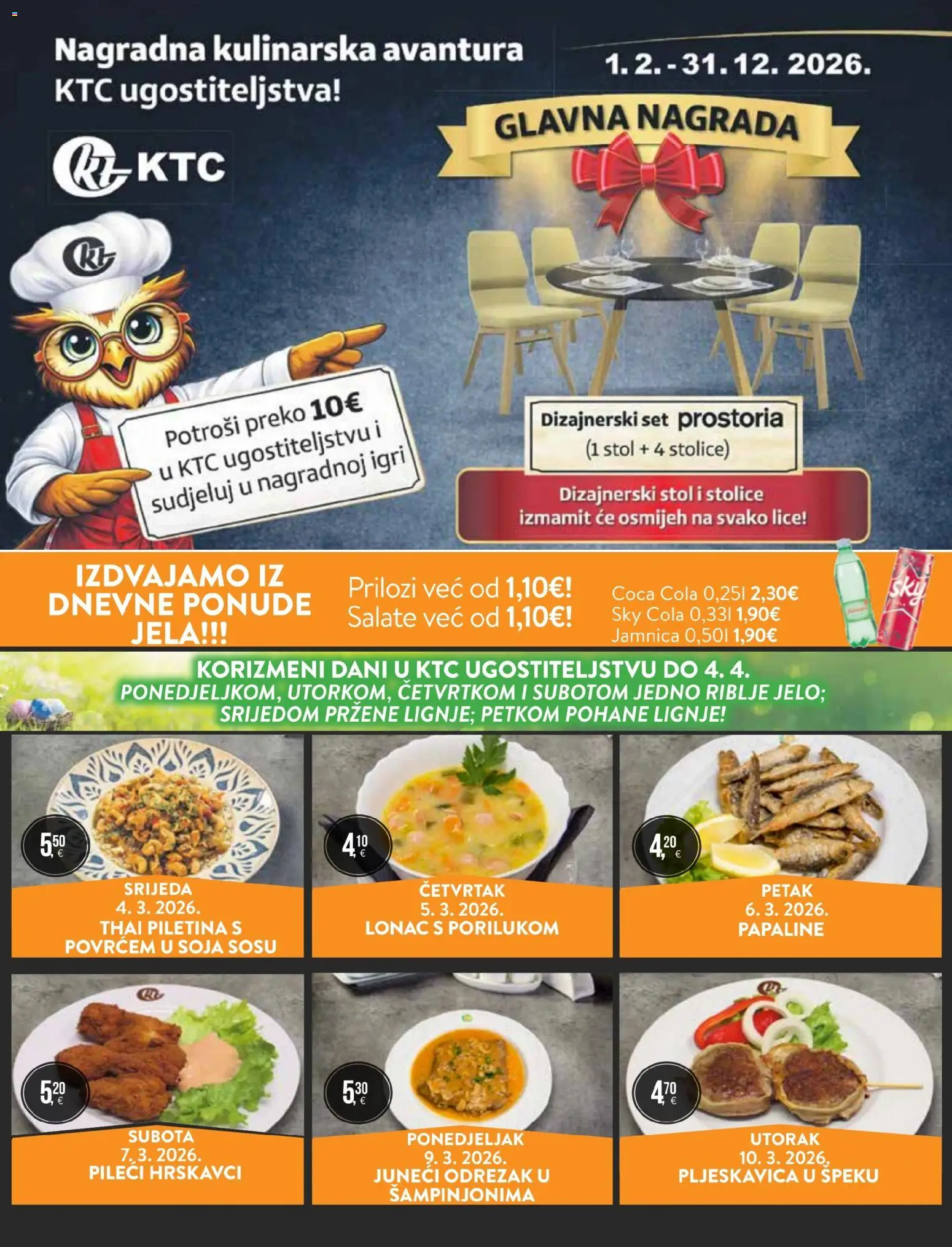 KTC katalog | vrijedi od 04.03.2026 | Stranica: 36 | Proizvodi: Sky Cola, Coca cola, Piletina, Lignje