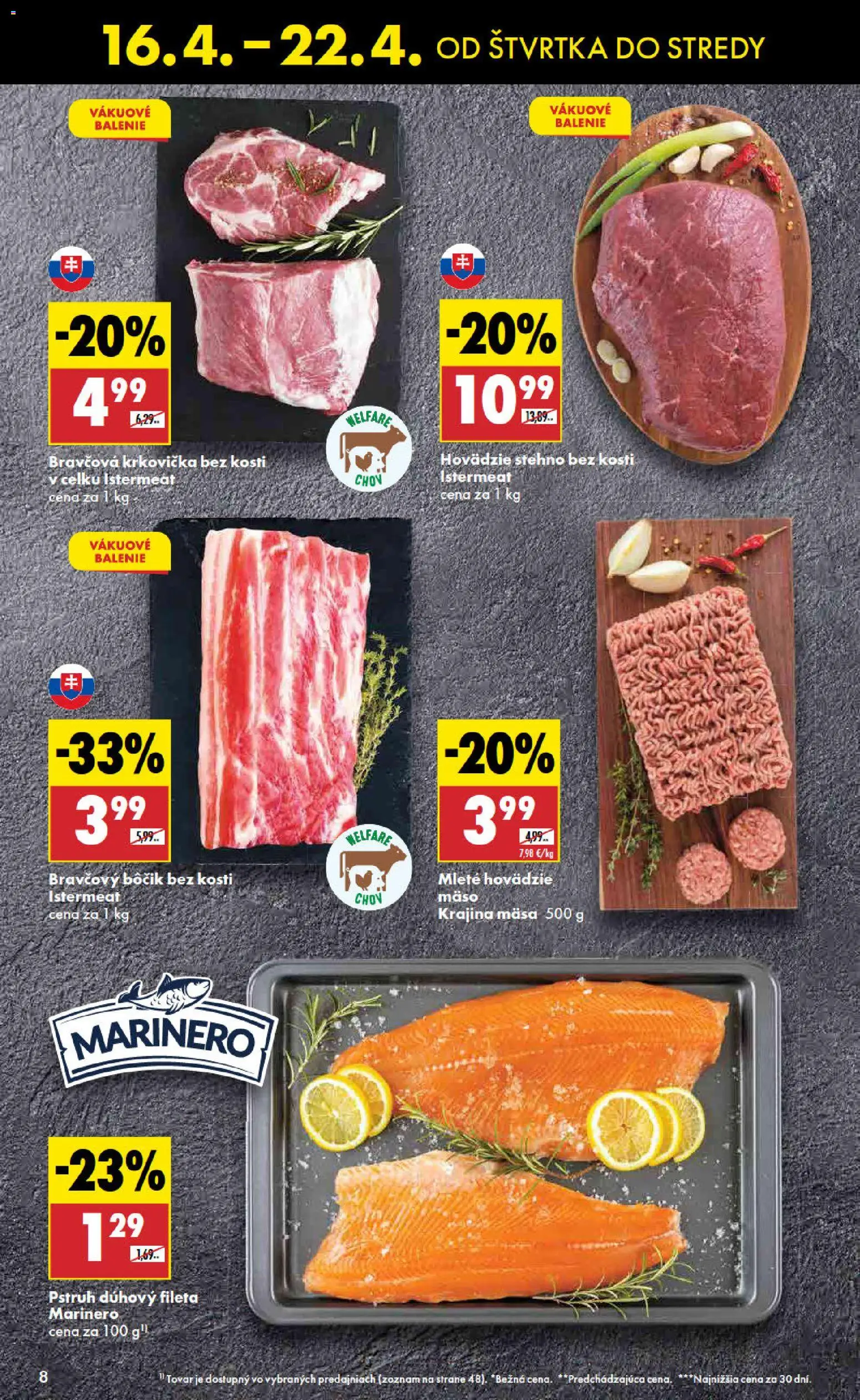 Nové Biedronka akcie – leták je platný od 16.04.2026 | Strana: 8 | Produkty: Bravčová krkovička, Pstruh, Krkovička