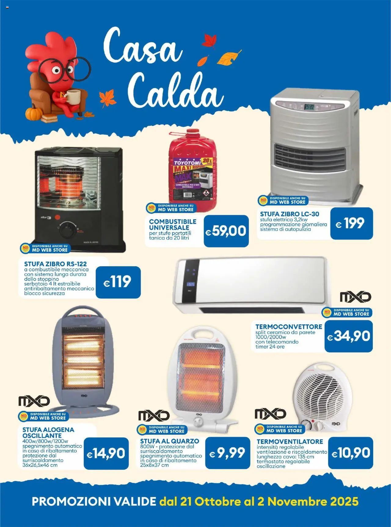 Volantino MD Discount del 21.10.2025 | Pagina: 21 | Prodotti: Telecomando, Stufa, Tanica, Cavo