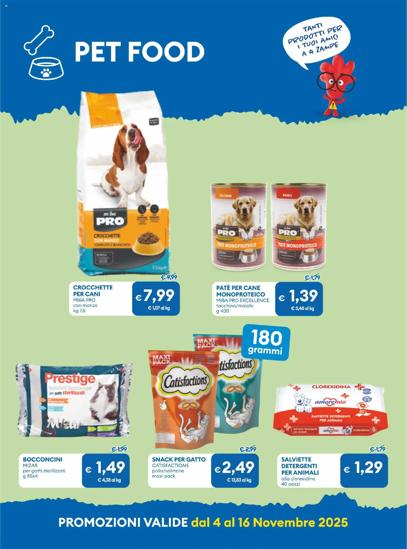 Volantino MD Discount del 04.11.2025 | Pagina: 10 | Prodotti: Paté, Manzo, Tacchino, Crocchette