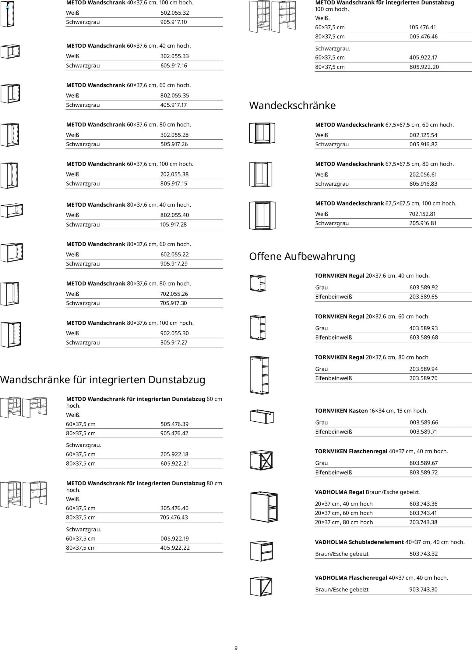 Ikea Küchensystem – gültig ab 02.01.2026 | Seite: 9 | Produkte: Regal, Dunstabzug