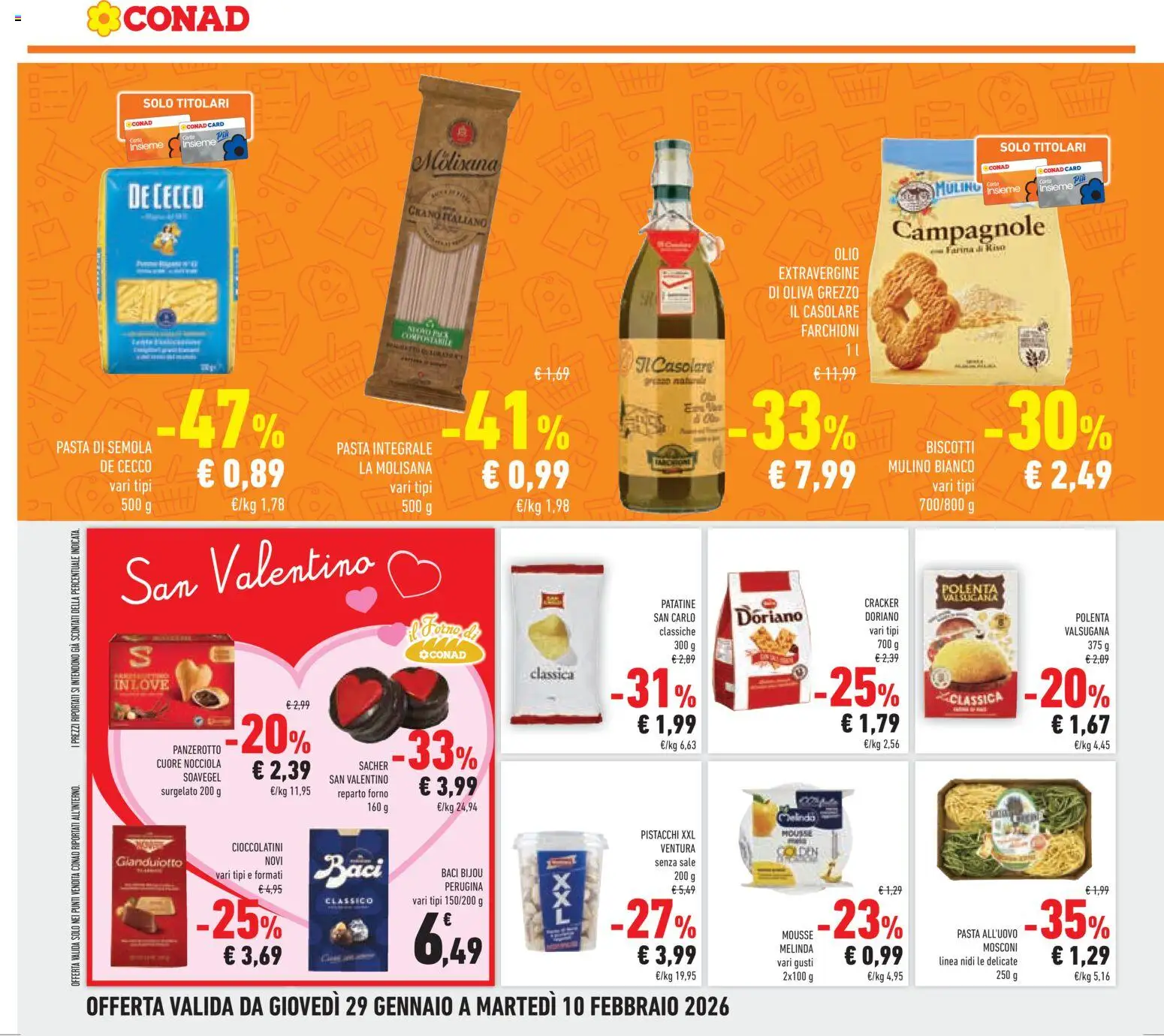Volantino Conad del 29.01.2026 | Pagina: 20 | Prodotti: Patatine, Olio, Olive, Forno