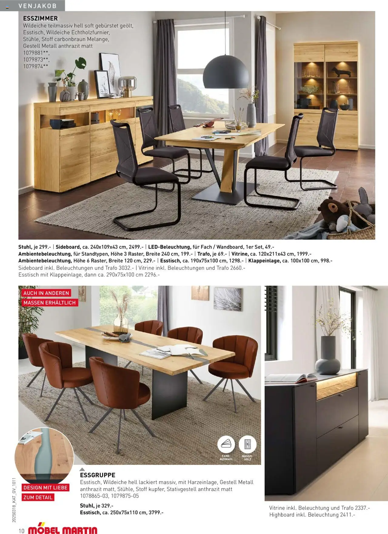 Möbel Martin Esszimmer 2025 - gültig ab dem 20.03.2025 | Seite: 10 | Produkte: Sideboard, Esstisch, Essgruppe, Vitrine