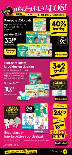 Harmonie Aqua babydoekjes 10 stuks, Harmonie Aqua babydoekjes 10 stuks t.w.v. 0.99¹ - Voorbeeld van een folder van Etos, geldig van 20.10.2025 | Pagina: 50