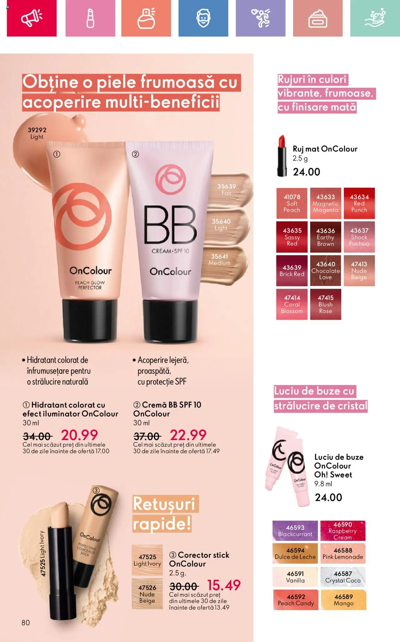 Oriflame catalog 11 2025 – valabil de la 27.07.2025 | Pagină: 80 | Produse: Iluminator, Ruj, Luciu de buze, Mango