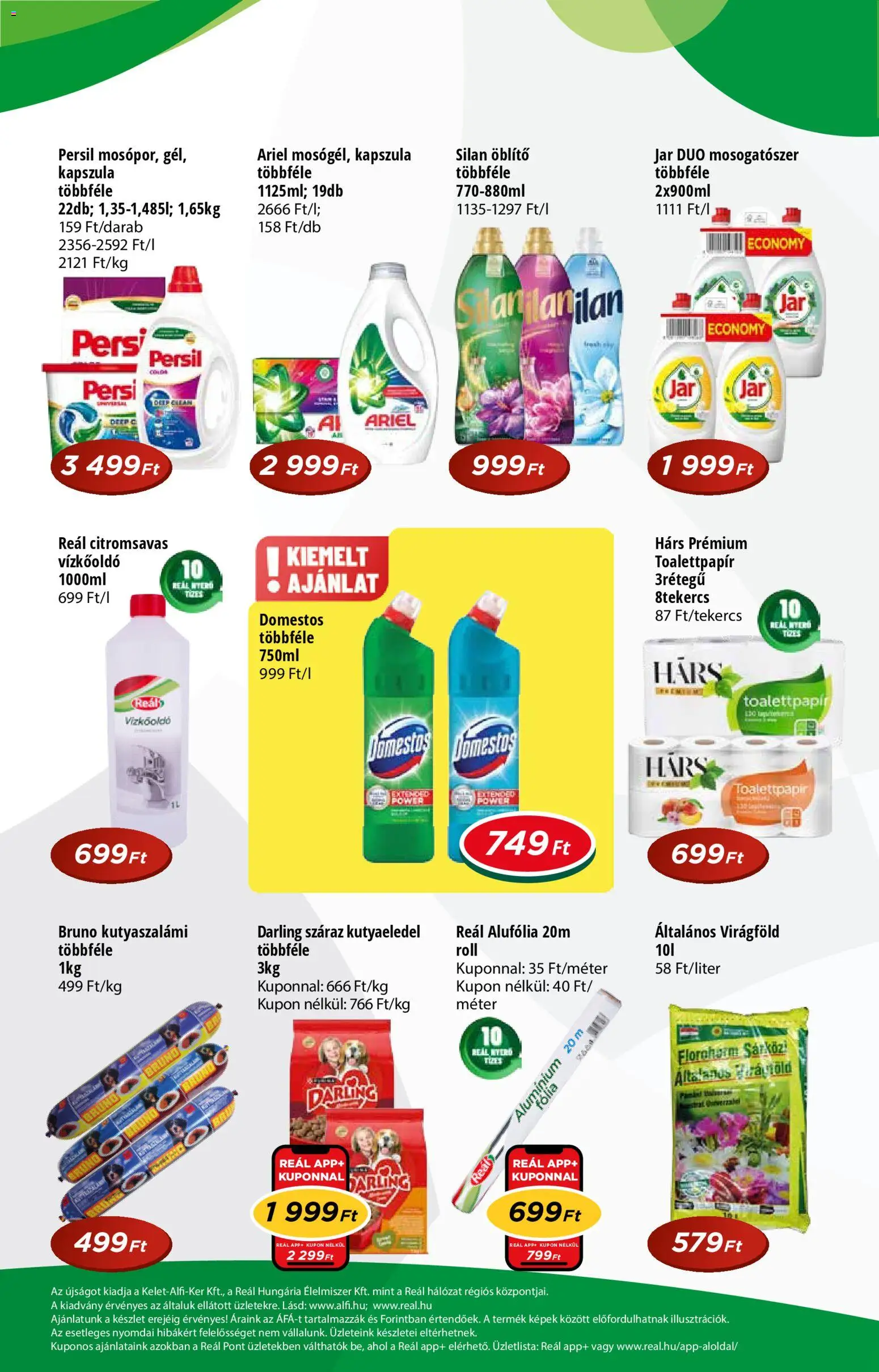 Reál akciós ujság - amely érvényes a következő dátumtól: 01.04.2026 | Oldal: 8 | Termékek: Ariel, Vízkőoldó, Öblítő, Mosogatószer
