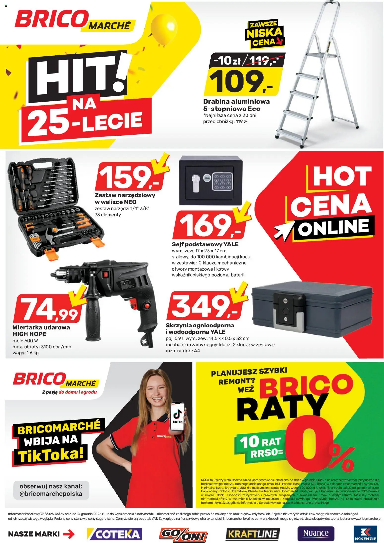 Brico Marché Gazetka od 03.12.2025 | Strona: 8 | Produkty: Drabina, Waga, Zestaw narzędzi