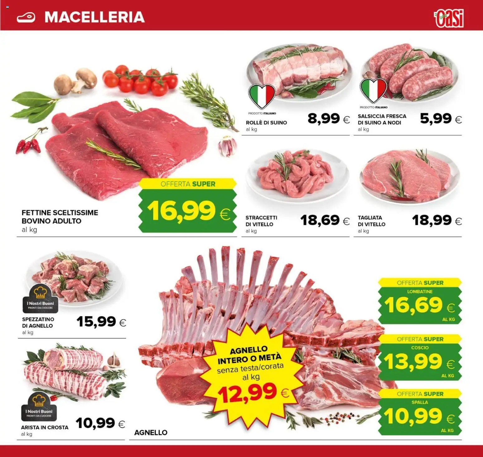 Volantino Oasi del 26.03.2026 | Pagina: 15 | Prodotti: Bovino, Suino, Salsiccia, Vitello
