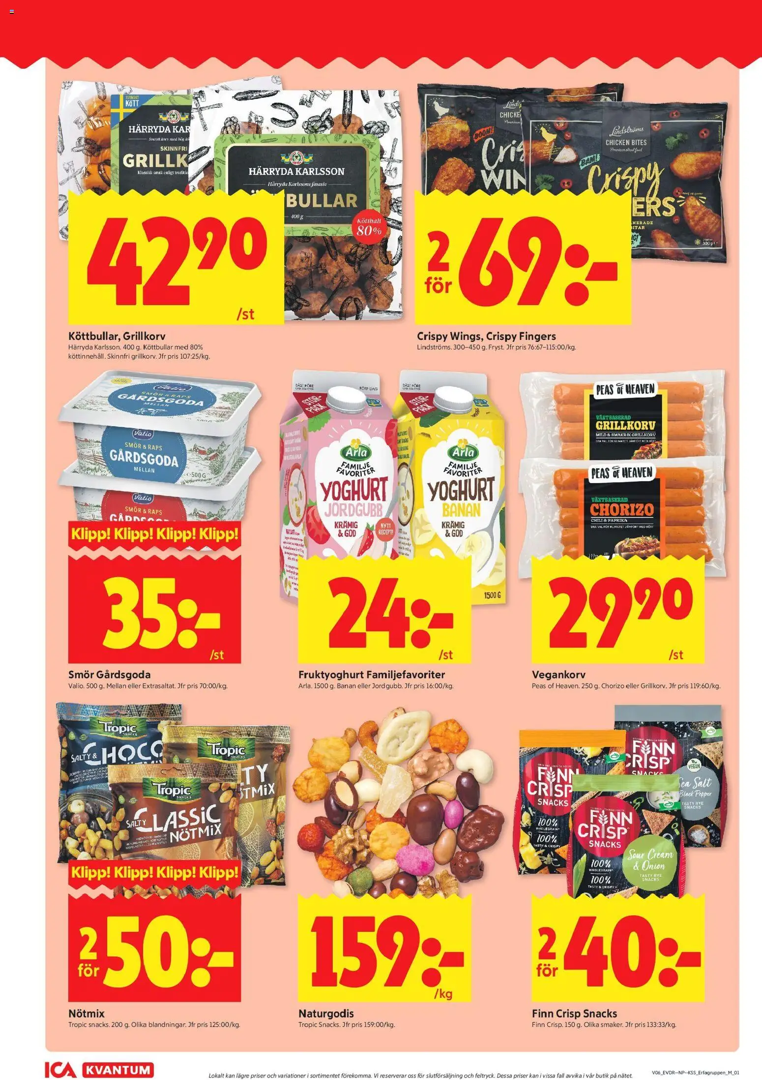 ICA Kvantum reklamblad aktuell från 02.02.2026 | Sida: 6 | Produkter: Köttbullar, Smör, Yoghurt, Chili