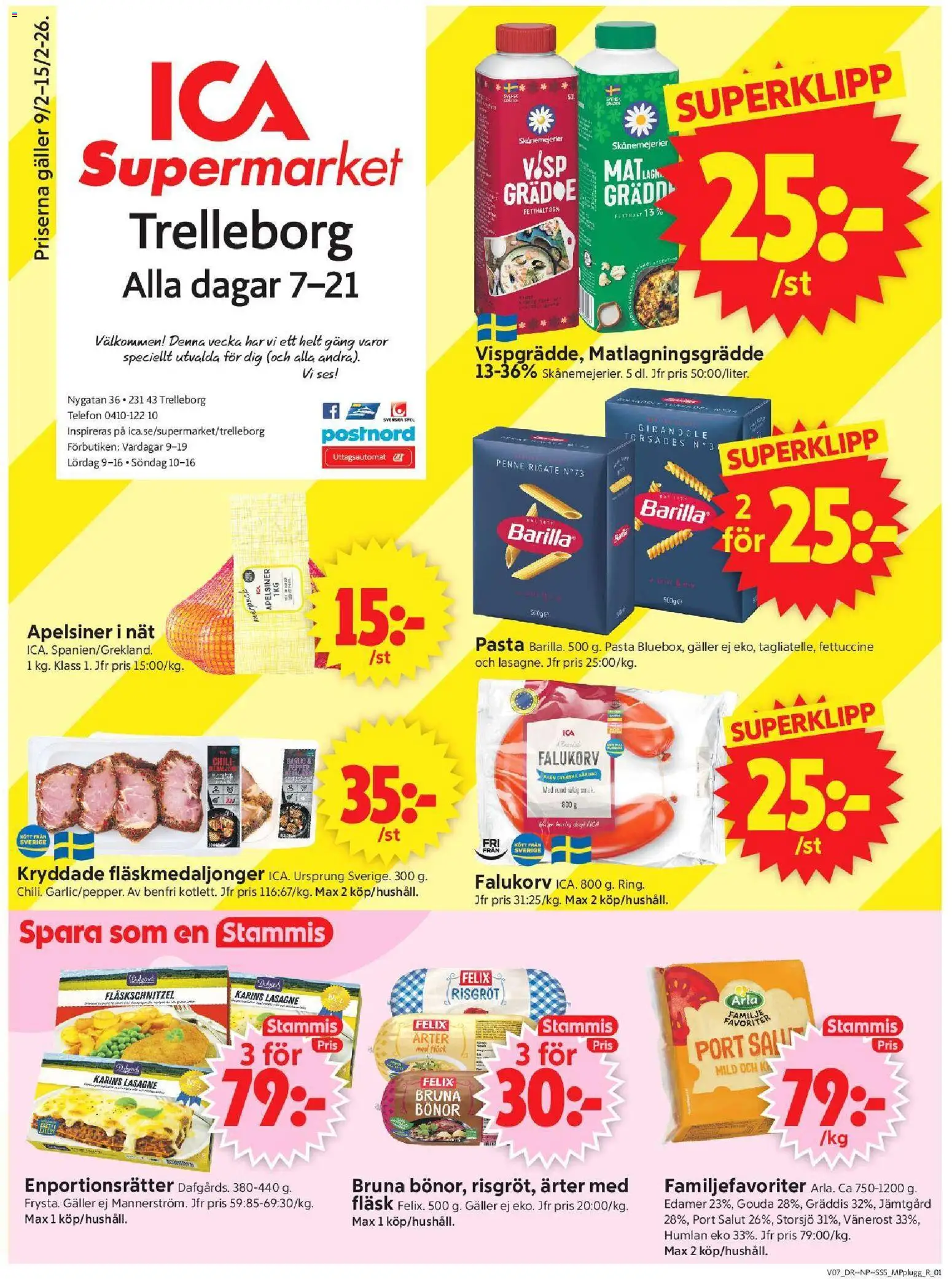 ICA Supermarket reklamblad aktuell från 09.02.2026 | Sida: 1