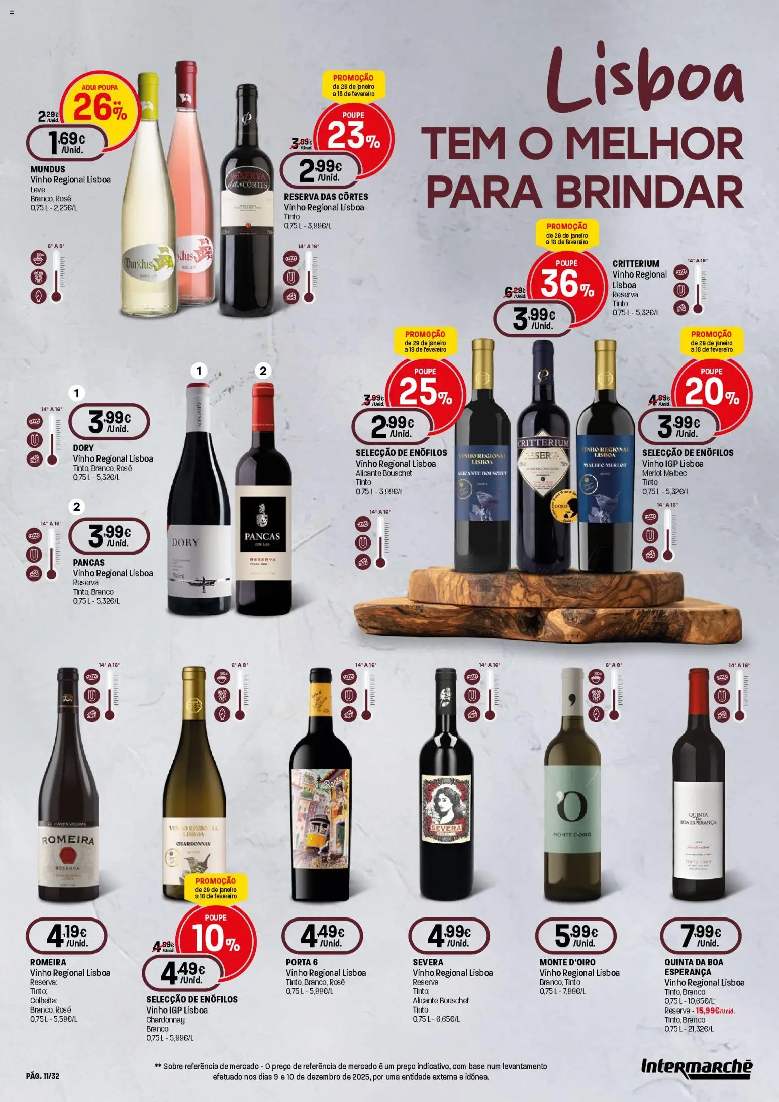 Intermarché - Queijos, Vinhos e Enchidos Super │ válido de 29.01.2026 | Página: 11 | Produtos: Porta, Base, Vinho