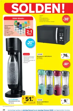 Carrefour folder - Voorbeeld van een folder van Carrefour, geldig van 02.01.2026 | Pagina: 26 | Producten: Fles, Pepsi, Blender, Microgolf