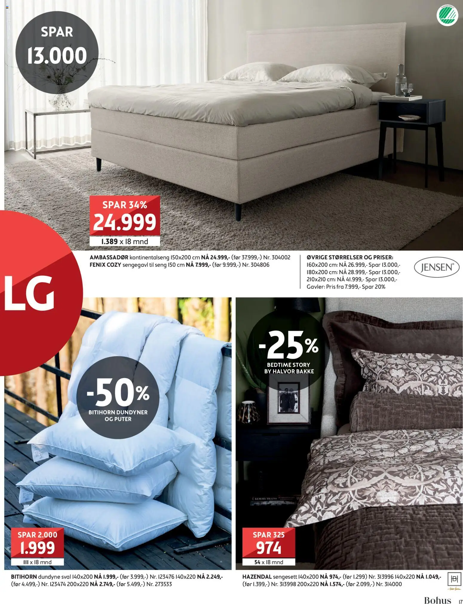 {H1} | Side: 17 | Produkter: Kontinentalseng, Seng, Sengegavl