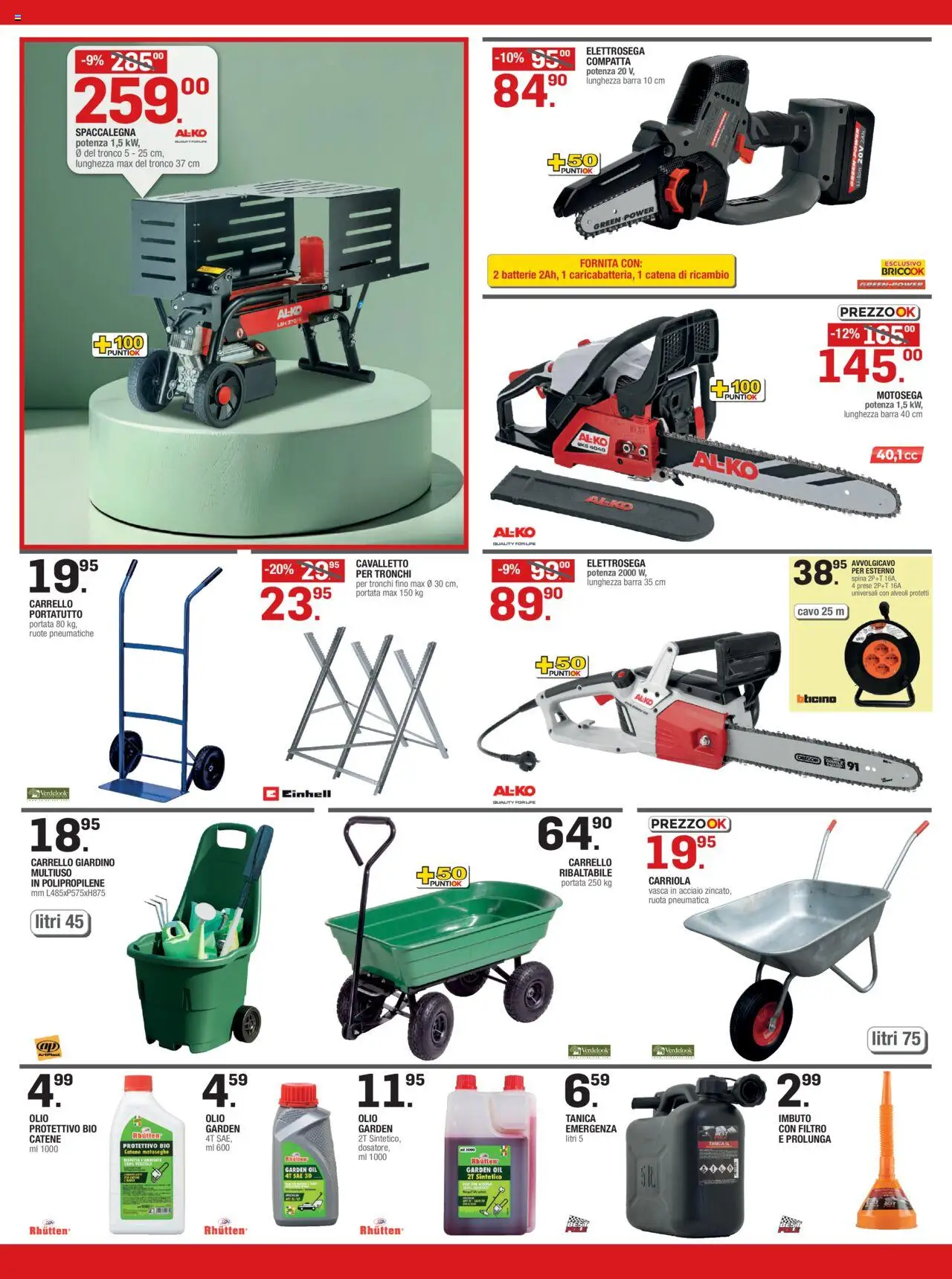 Volantino Brico OK del 11.09.2025 | Pagina: 4 | Prodotti: Olio, Carriola, Imbuto, Batterie