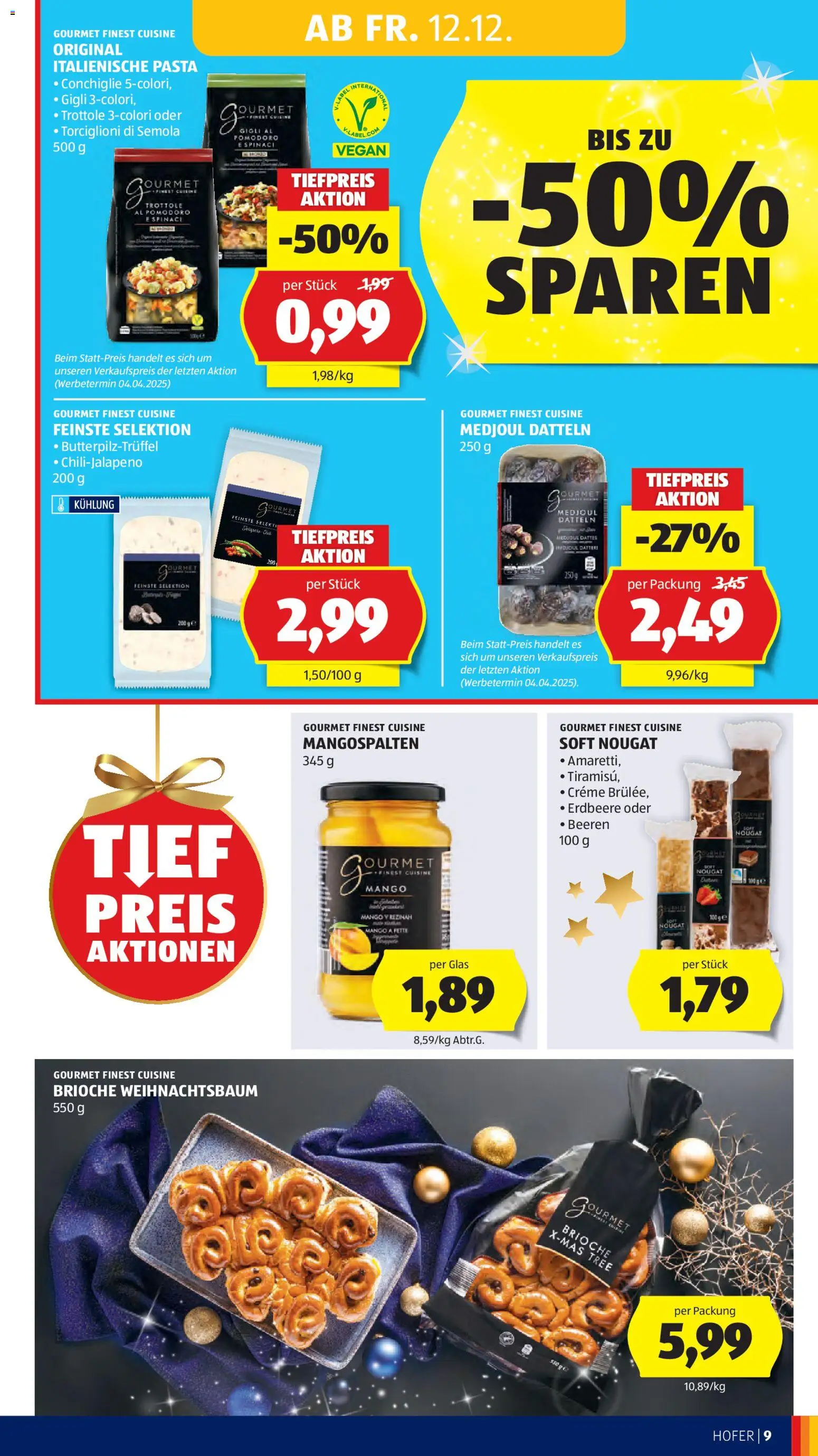 Hofer Flugblatt gültig ab 12.12.2025 | Seite: 15 | Produkte: Pasta, Mango, Creme