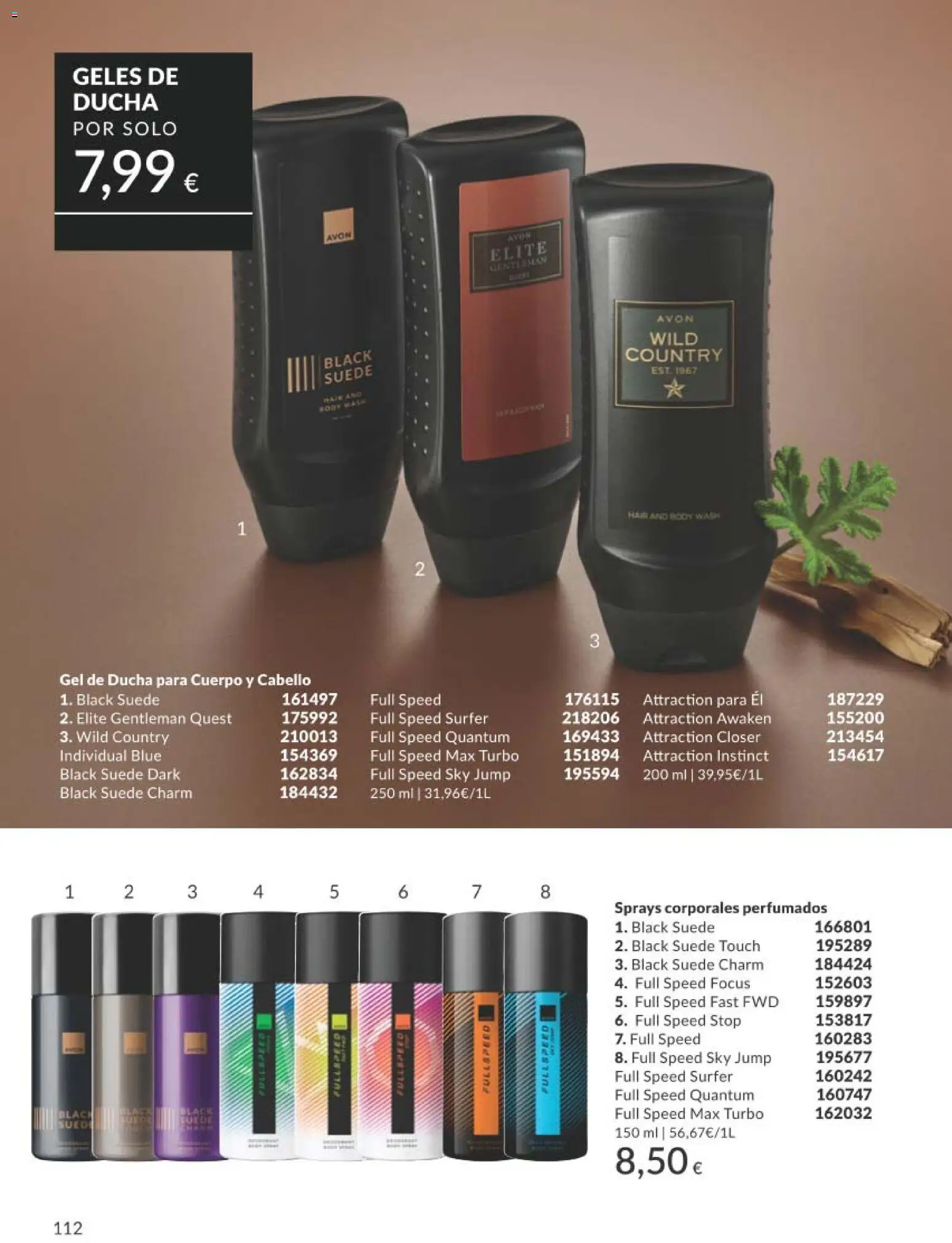 Catálogo AVON campaña 1 │ válido desde el 01.01.2026 | Página: 112 | Productos: Gel de ducha, Ducha