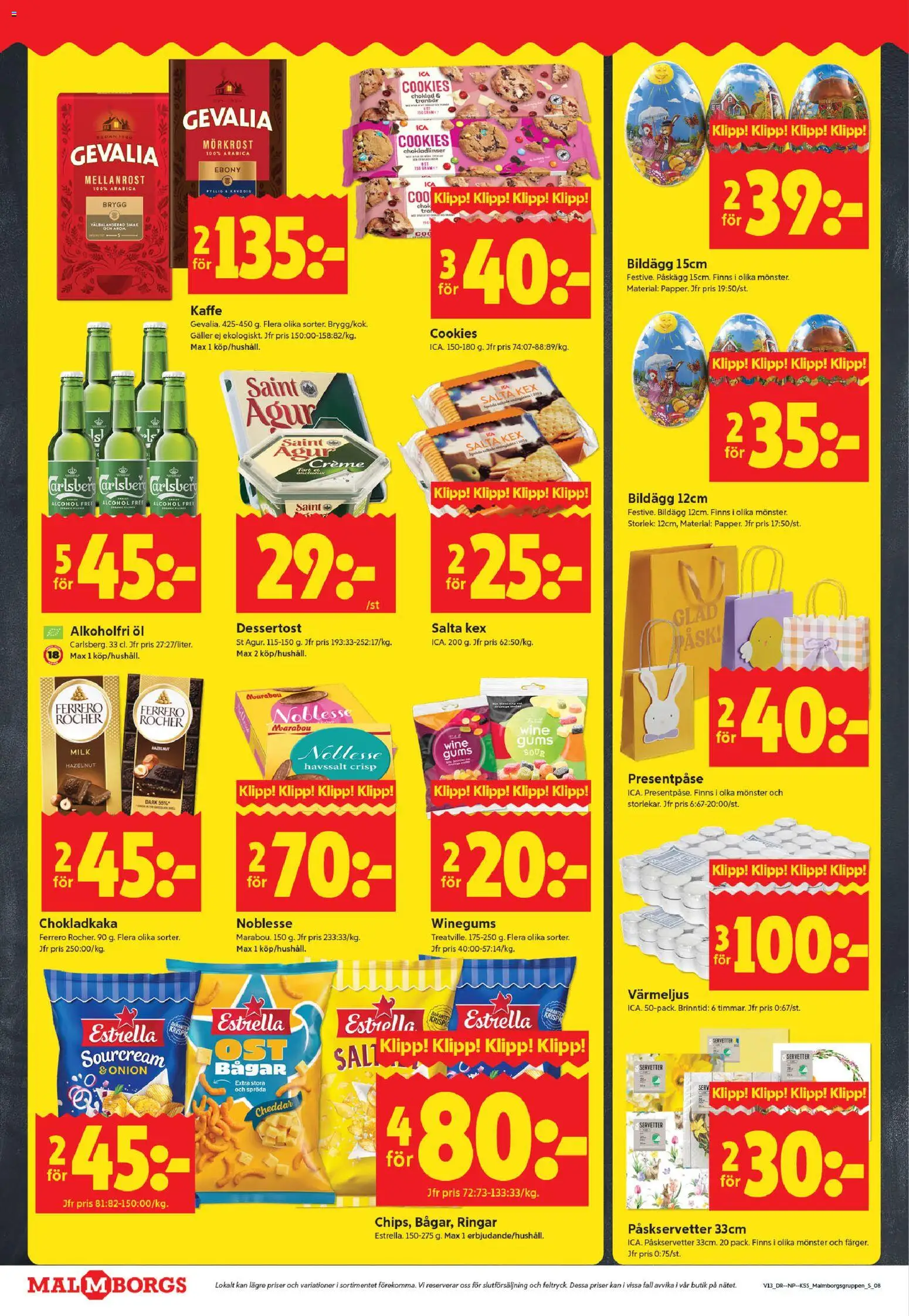 ICA Kvantum reklamblad aktuell från 23.03.2026 | Sida: 8 | Produkter: Chokladkaka, Galler, Choklad, Öl