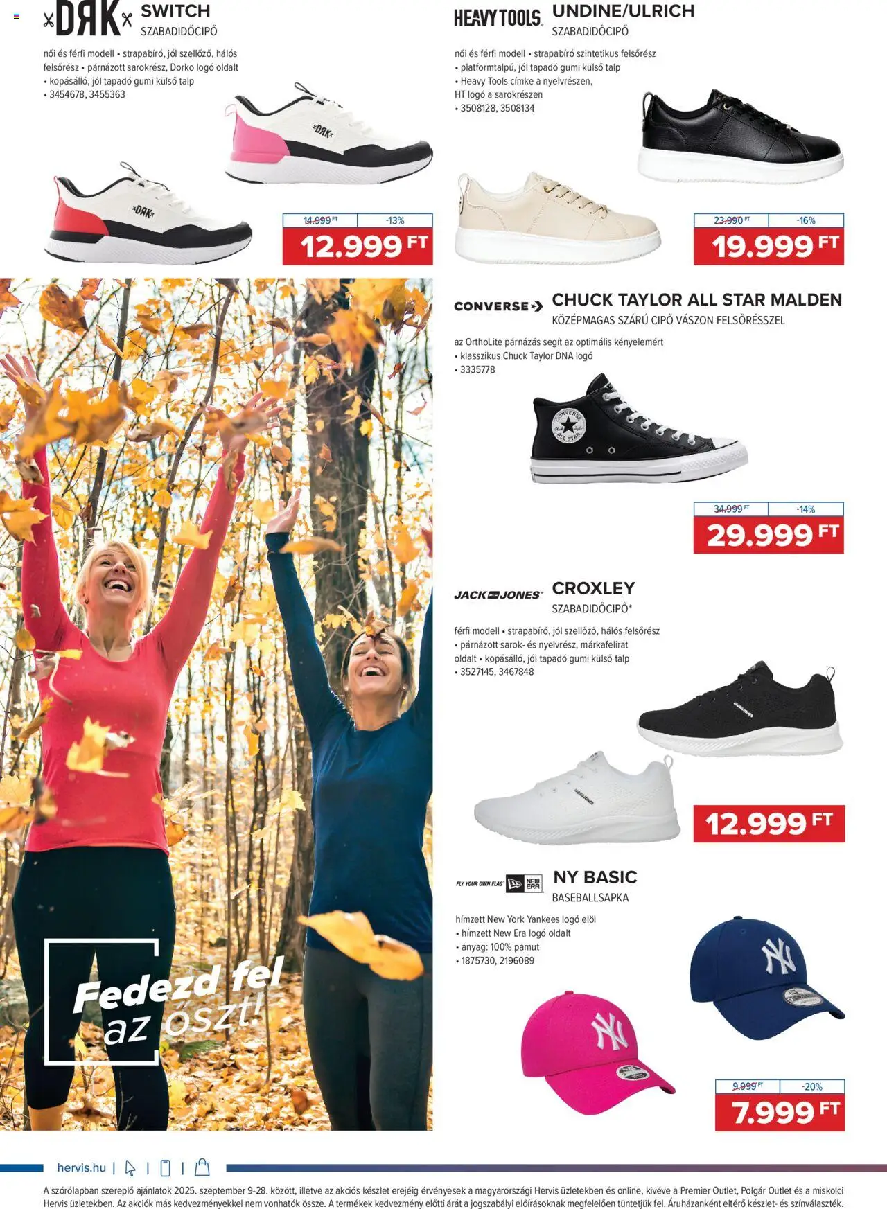 Hervis Sports akciós ujság - amely érvényes a következő dátumtól: 09.09.2025 | Oldal: 4 | Termékek: Converse