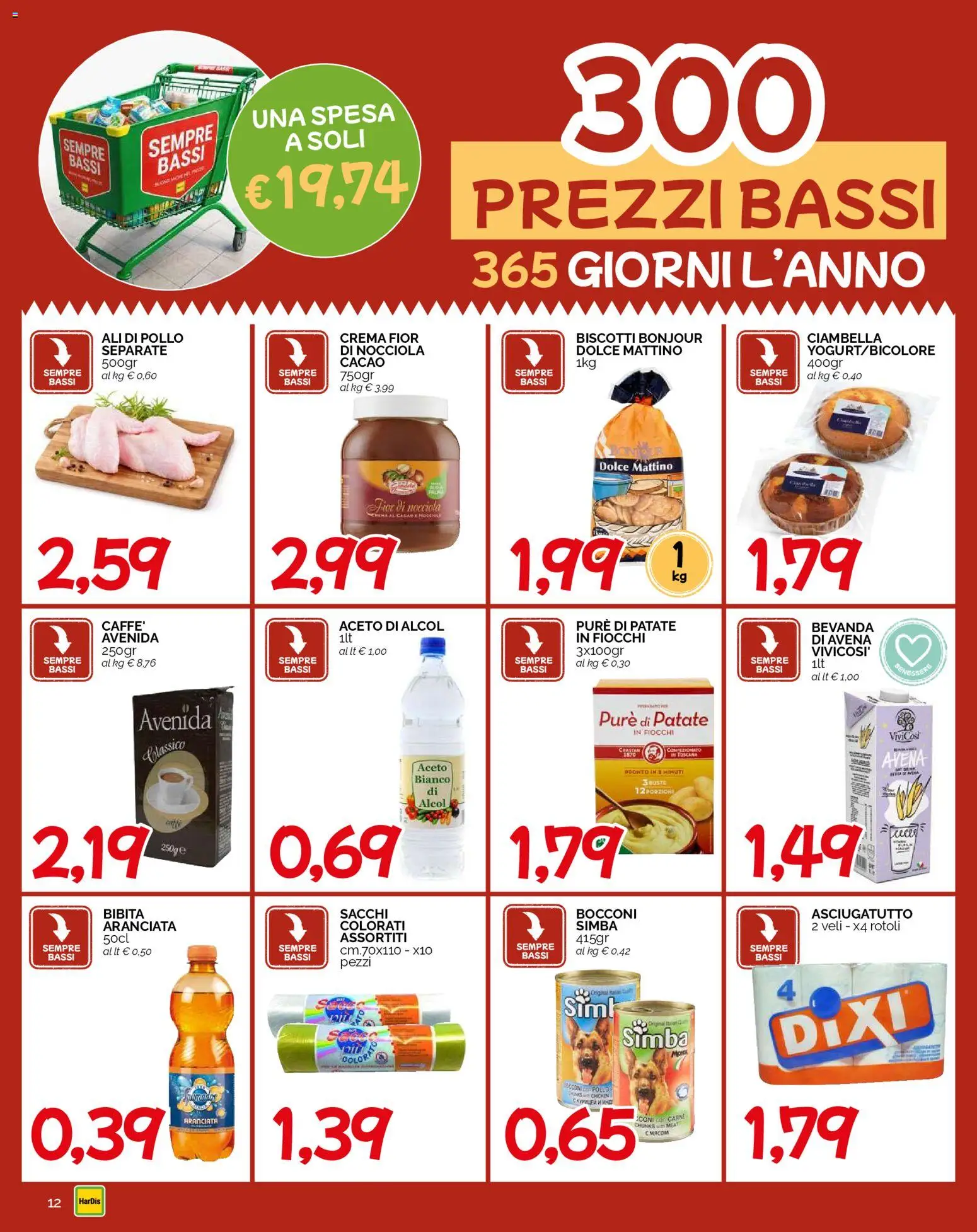 Volantino HarDis del 26.03.2026 | Pagina: 12 | Prodotti: Pollo, Biscotti, Patate, Bibita