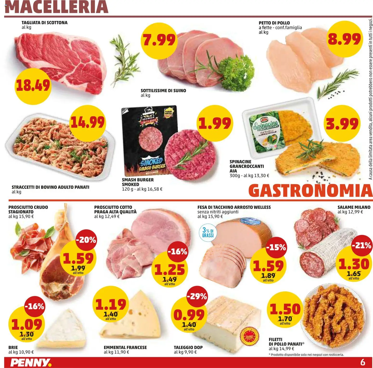 Volantino PENNY del 09.04.2026 | Pagina: 6 | Prodotti: Petto di Pollo, Suino, Tacchino, Emmental