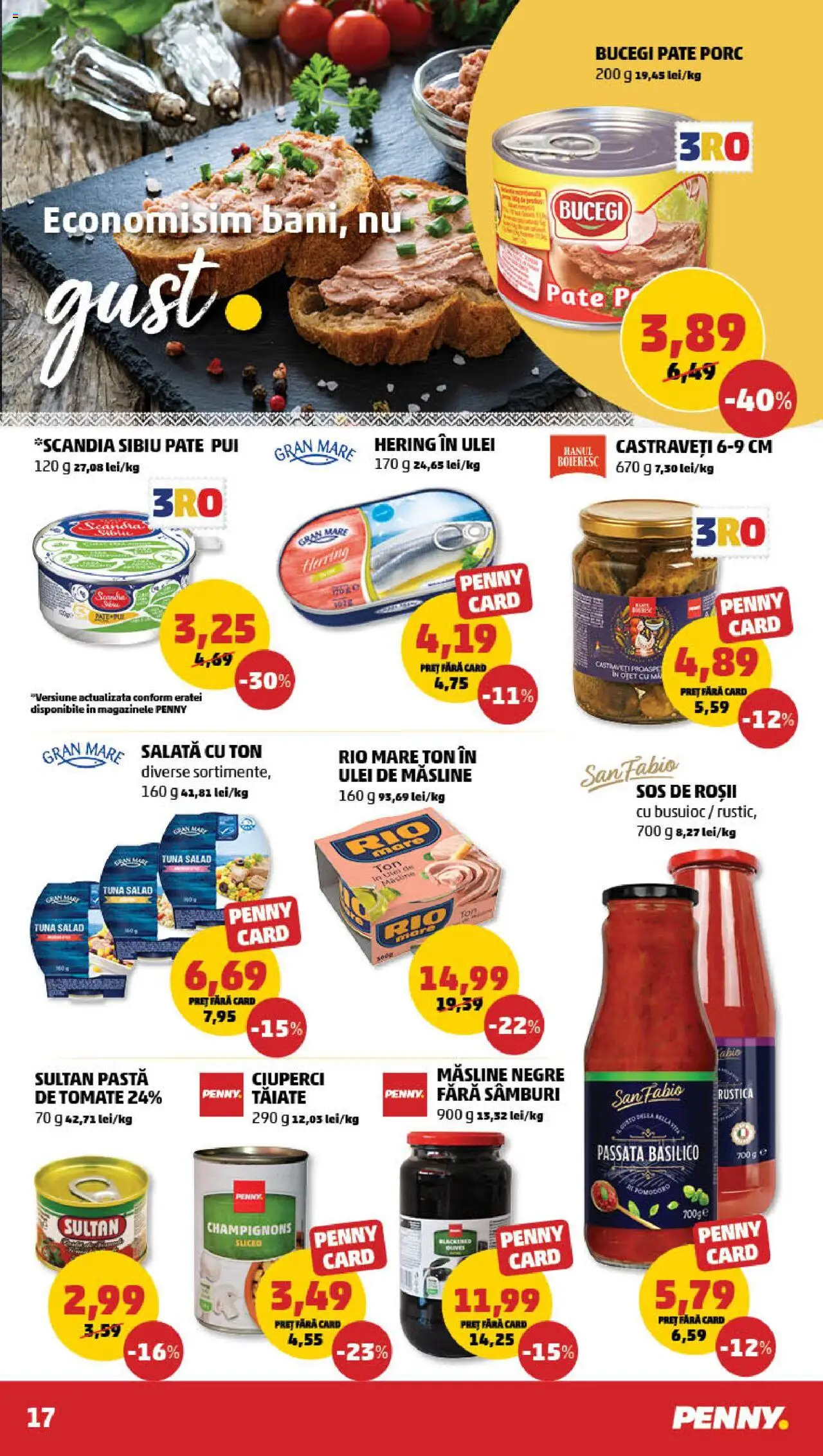 Catalog PENNY – valabil de la 13.08.2025 | Pagină: 17 | Produse: Pate, Ciuperci, Brokoli, Oțet