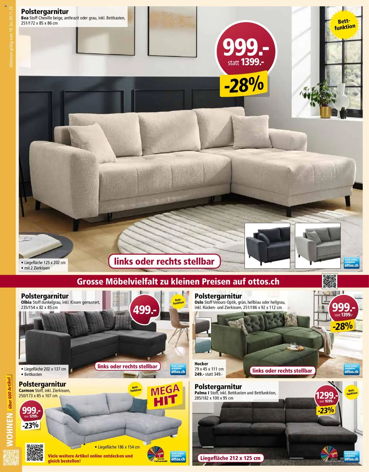 Otto's Aktionen – gültig ab 19.11.2025 | Seite: 12 | Produkte: Hocker, Kissen, Bett