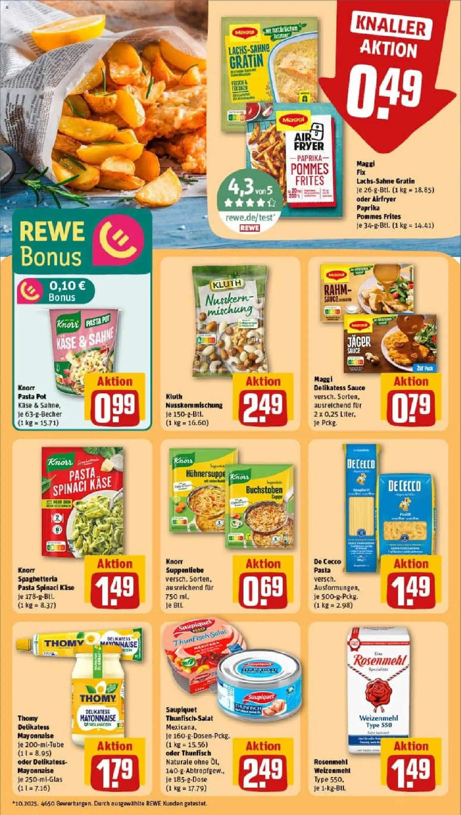 Rewe prospekt Bad Griesbach	 – gültig ab 26.10.2025 | Seite: 24 | Produkte: Käse, Pommes, Pasta, Sahne