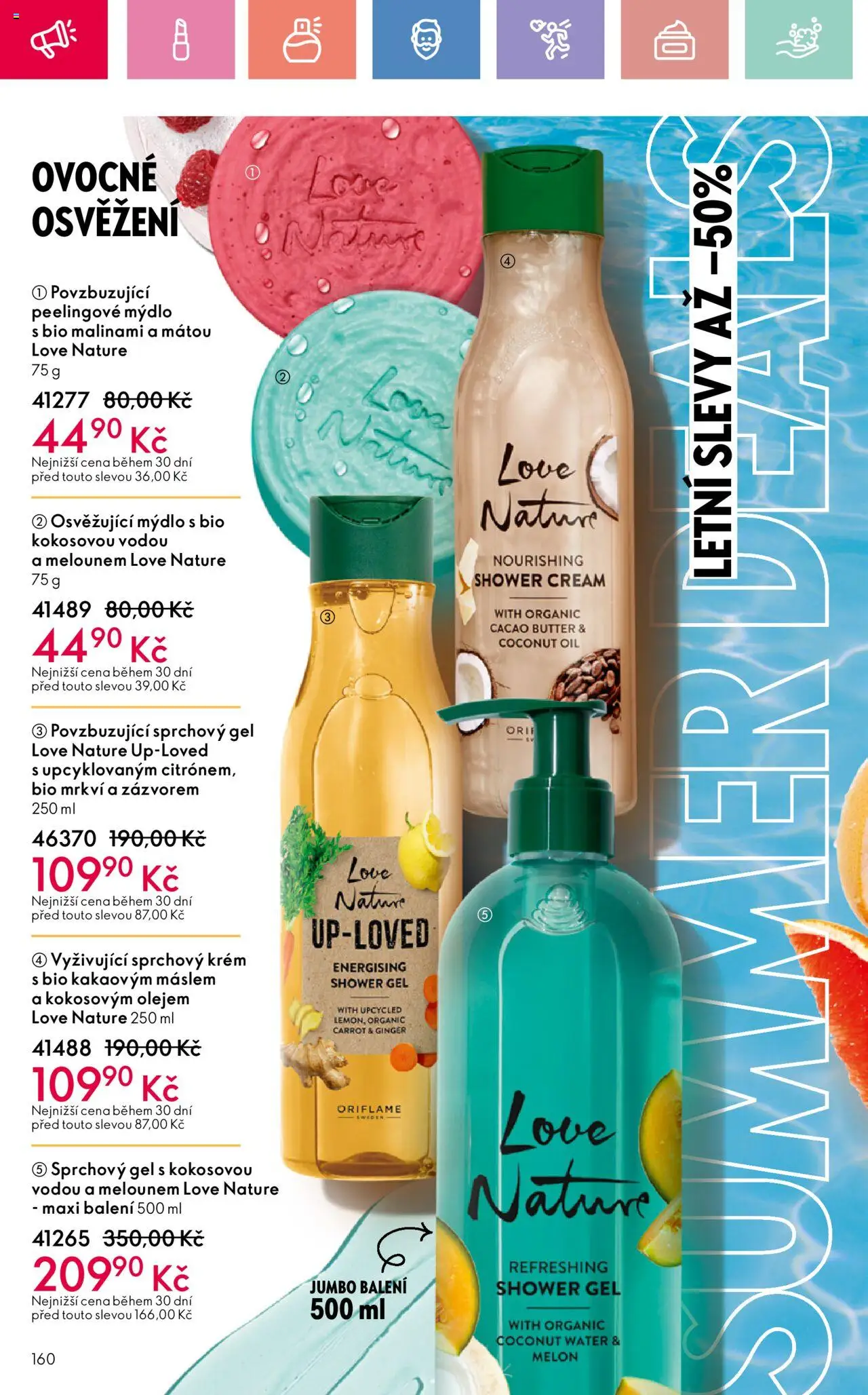 Oriflame katalog č.08/2025 od 25.05.2025 | Strana: 160 | Produkty: Mýdlo, Sprchový gel, Krém, Peeling