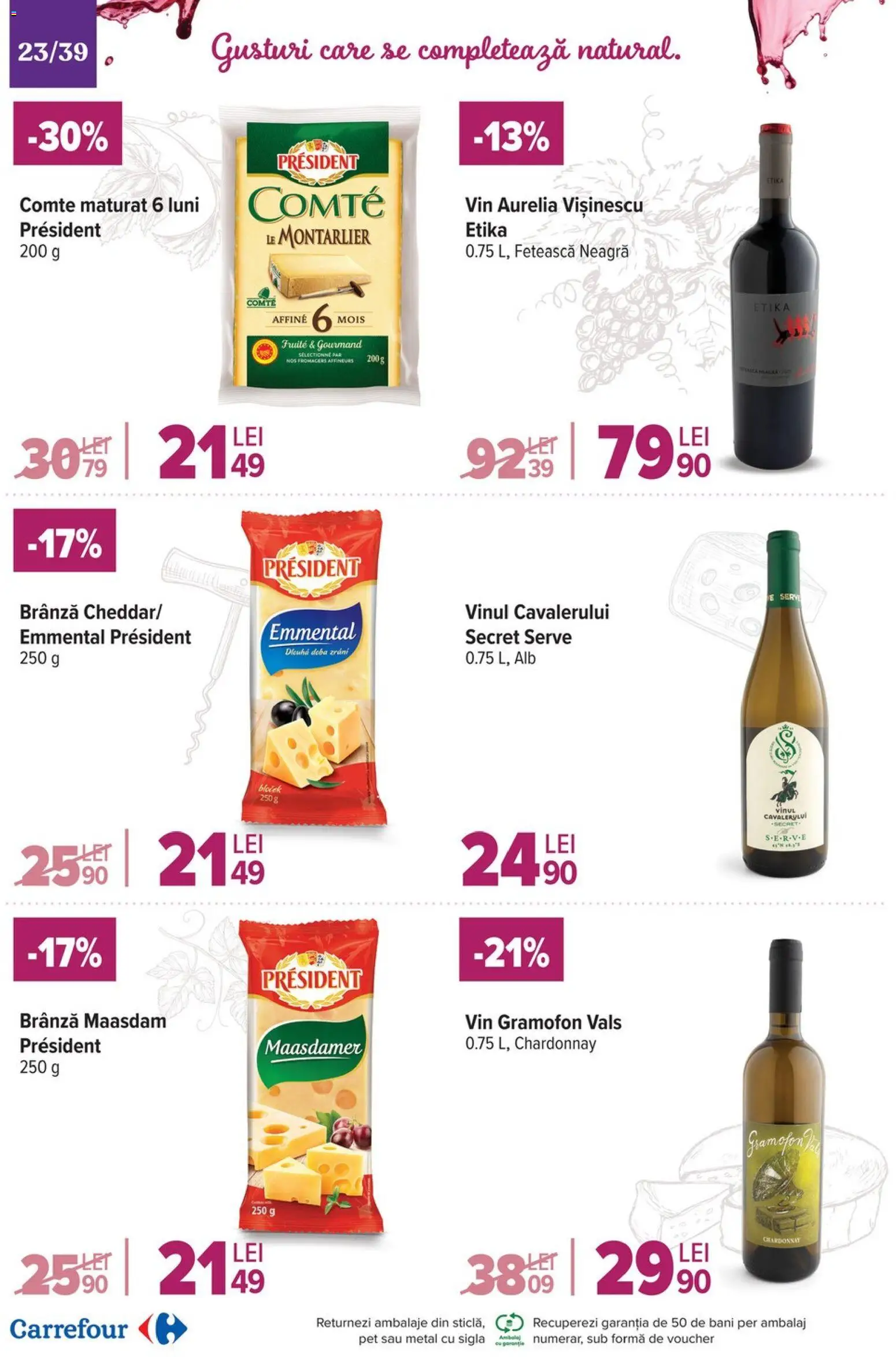 Noul catalog Carrefour – valabil de la 19.11.2025 | Pagină: 23 | Produse: Brânză, Vin