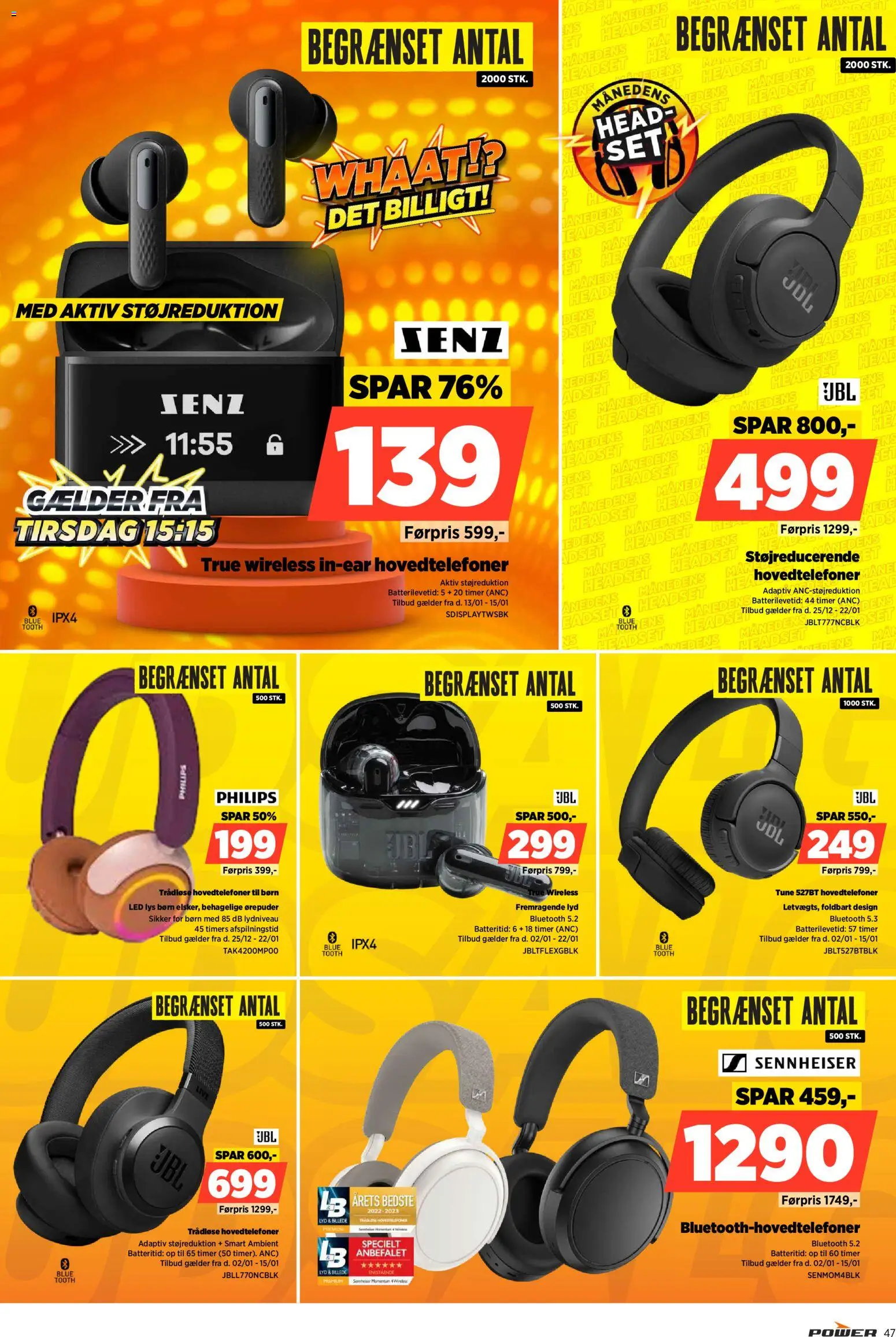 Power tilbudsavis – gyldig fra 09.01.2026 | Side: 47 | Produkter: Lyd, Hovedtelefoner