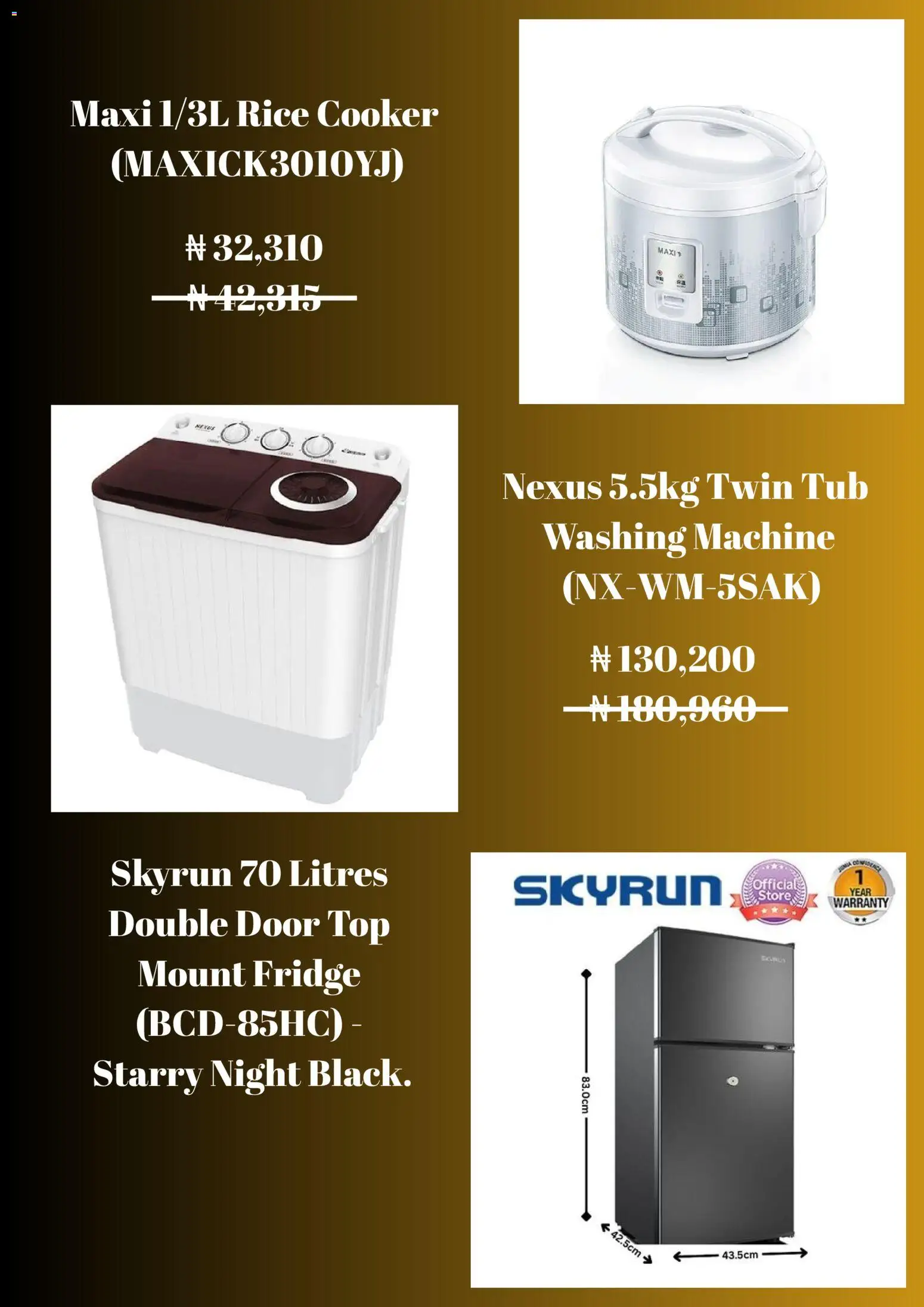 Jumia Catalogue valid from 31.10.2025 | Page: 3 | Products: Washing machine, Fridge, Rice