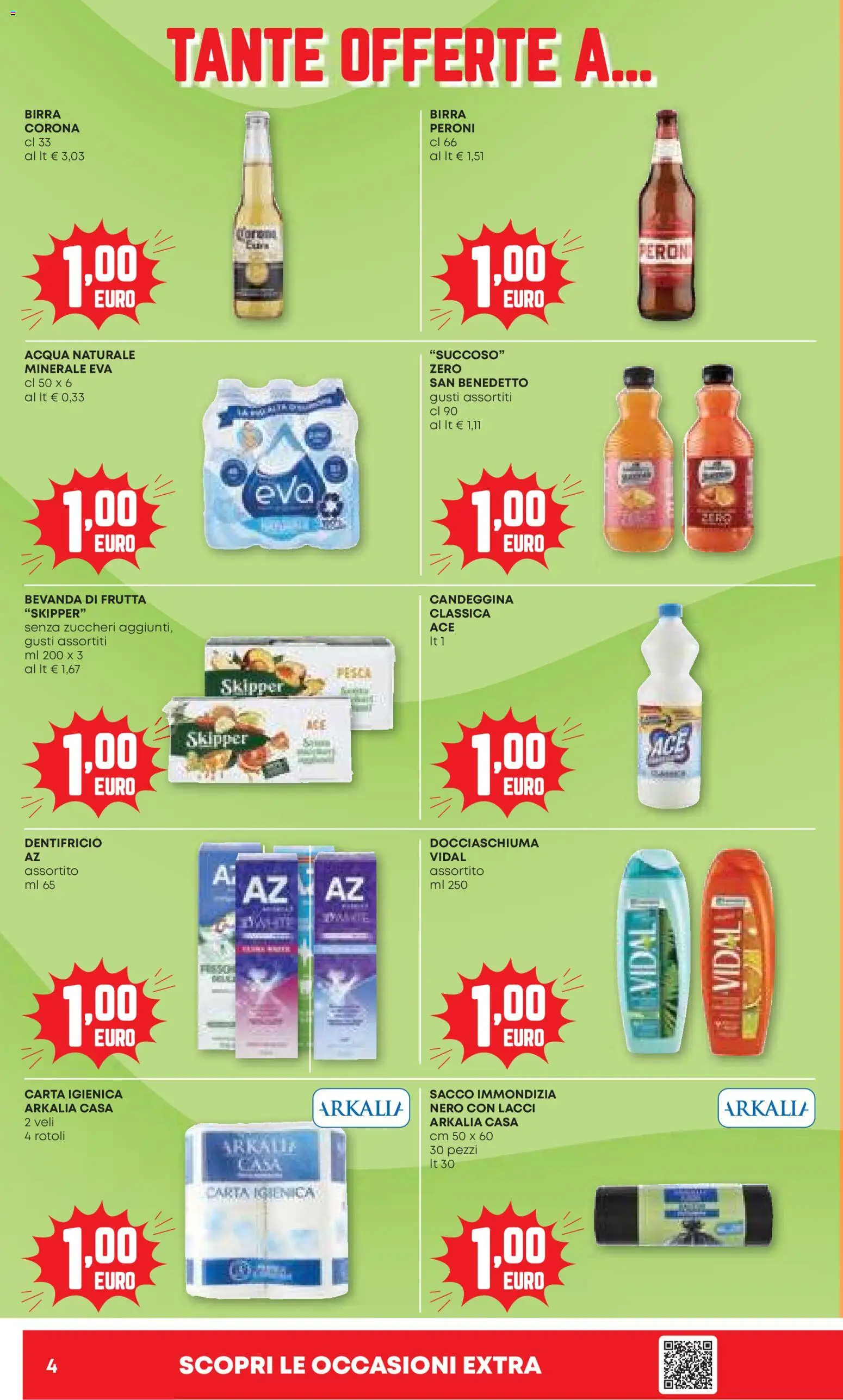 Volantino PAM del 06.11.2025 | Pagina: 4 | Prodotti: Carta igienica, Acqua, Frutta, Pesca