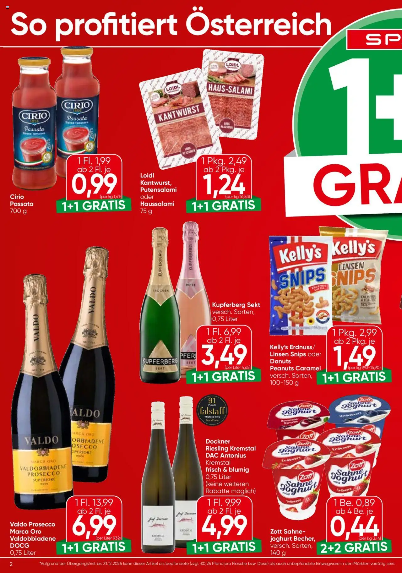 Spar Flugblatt - Oberösterreich gültig ab 11.09.2025 | Seite: 2 | Produkte: Sahne, Joghurt