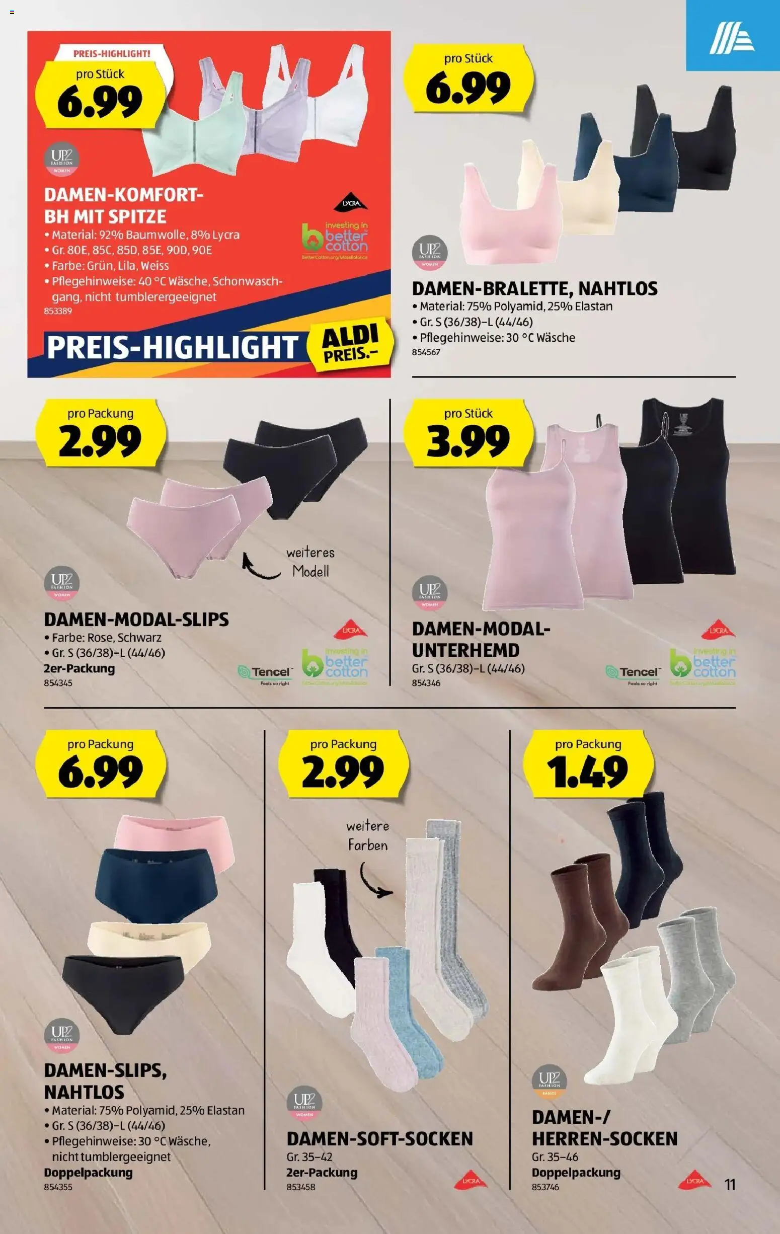 Aldi - Aldi Suisse: Wochenangebote – gültig ab 26.02.2026 | Seite: 11 | Produkte: Unterhemd, Bh