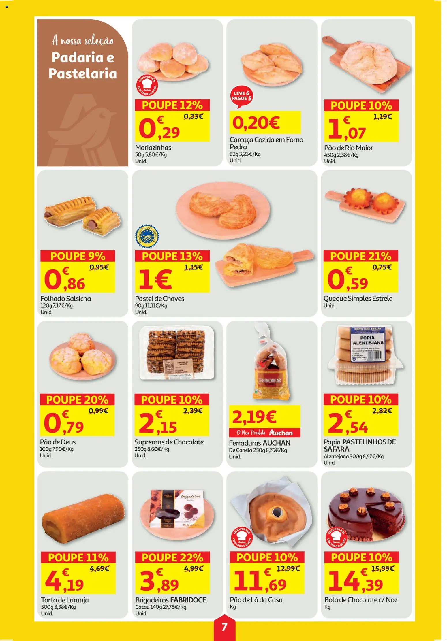 Auchan folheto │ válido de 30.10.2025 | Página: 7 | Produtos: Forno, Salsicha, Pão, Torta