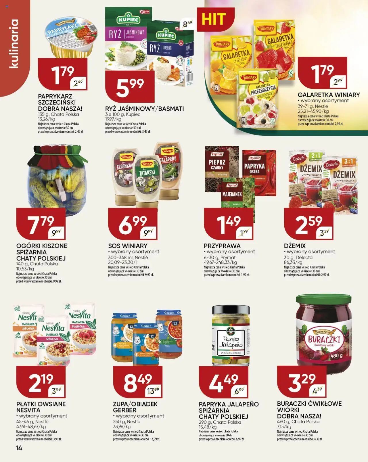 Chata Polska Gazetka od 17.06.2025 | Strona: 14 | Produkty: Papryka jalapeno, Owsianka, Paprykarz szczeciński, Sos