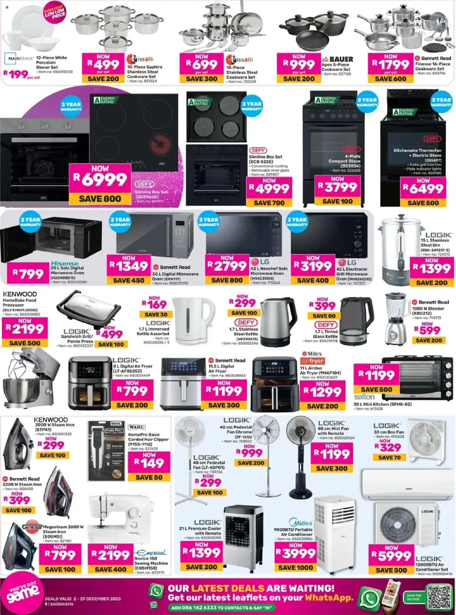 New Game catalogue – valid from 02.12.2025 | Page: 8 | Products: Fan, Fryer, Box, Air fryer