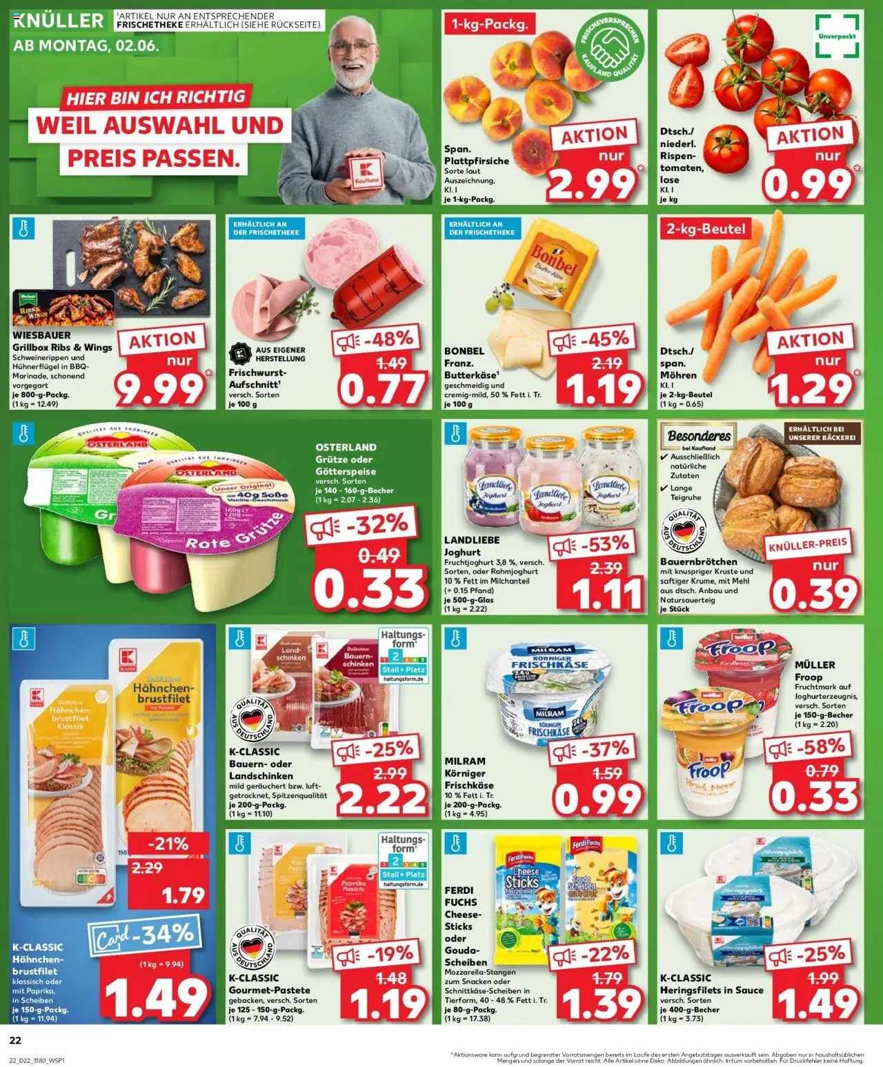 Kaufland prospekt Berlin	 - gültig ab dem 29.05.2025 | Seite: 22 | Produkte: Butter, Gouda, Paprika, Schinken