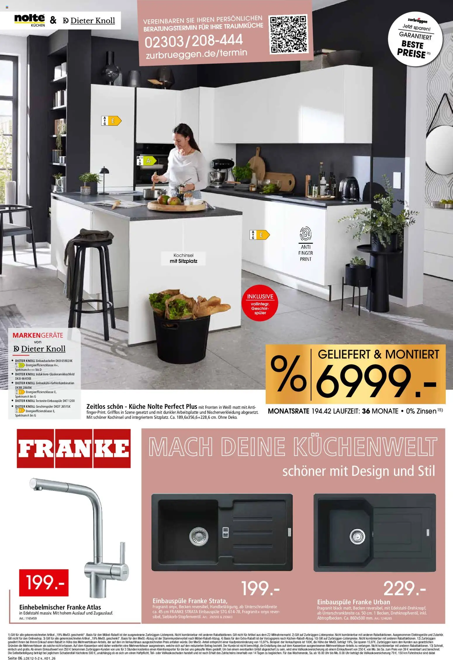 Zurbrüggen  Küchen-Spezial – gültig ab 13.12.2025 | Seite: 6 | Produkte: Geschirrspüler, Küche, Kuchen, Uhr