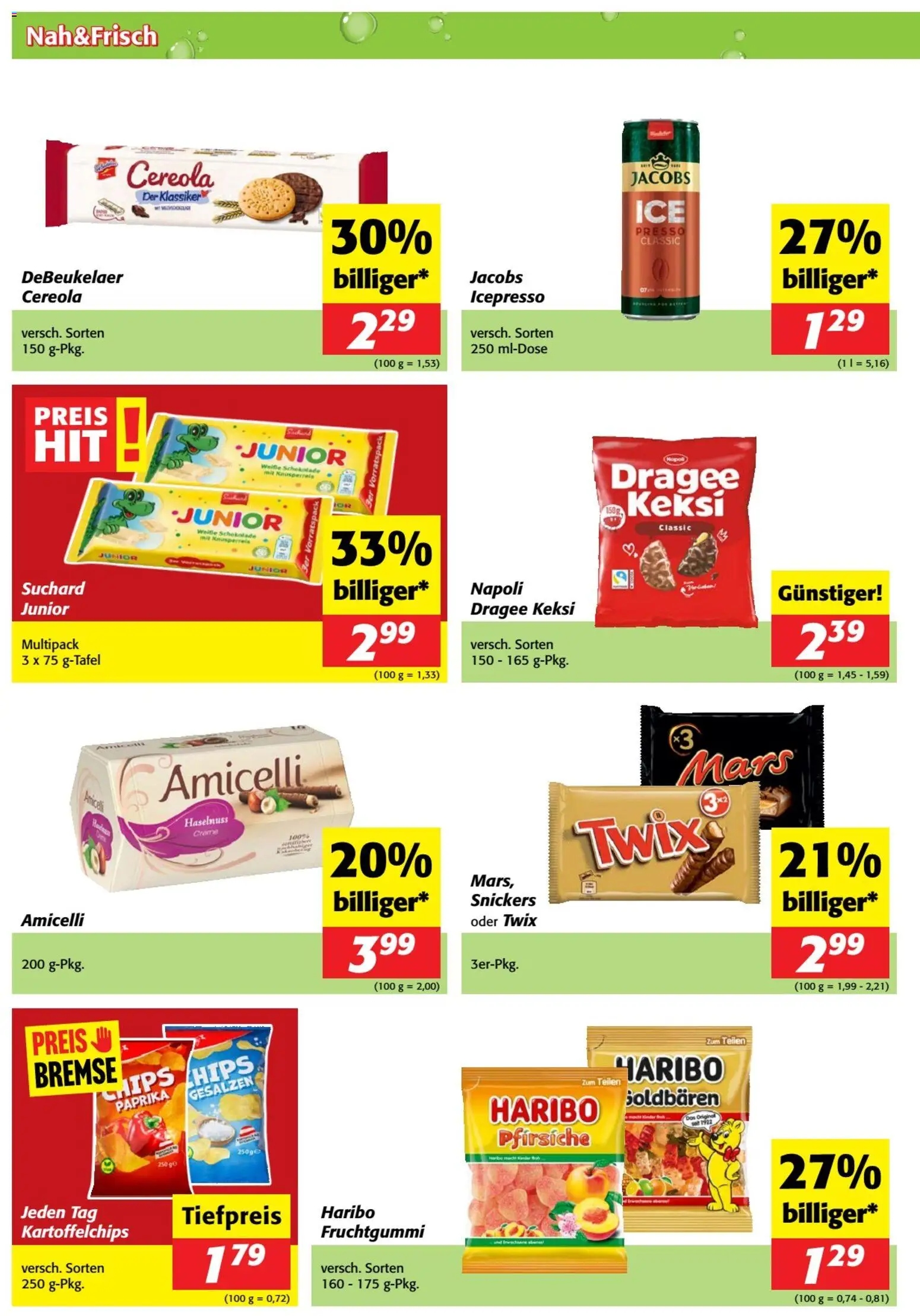 Nah und Frisch Flugblatt gültig ab 22.04.2026 | Seite: 6 | Produkte: Chips, Creme, Schokolade