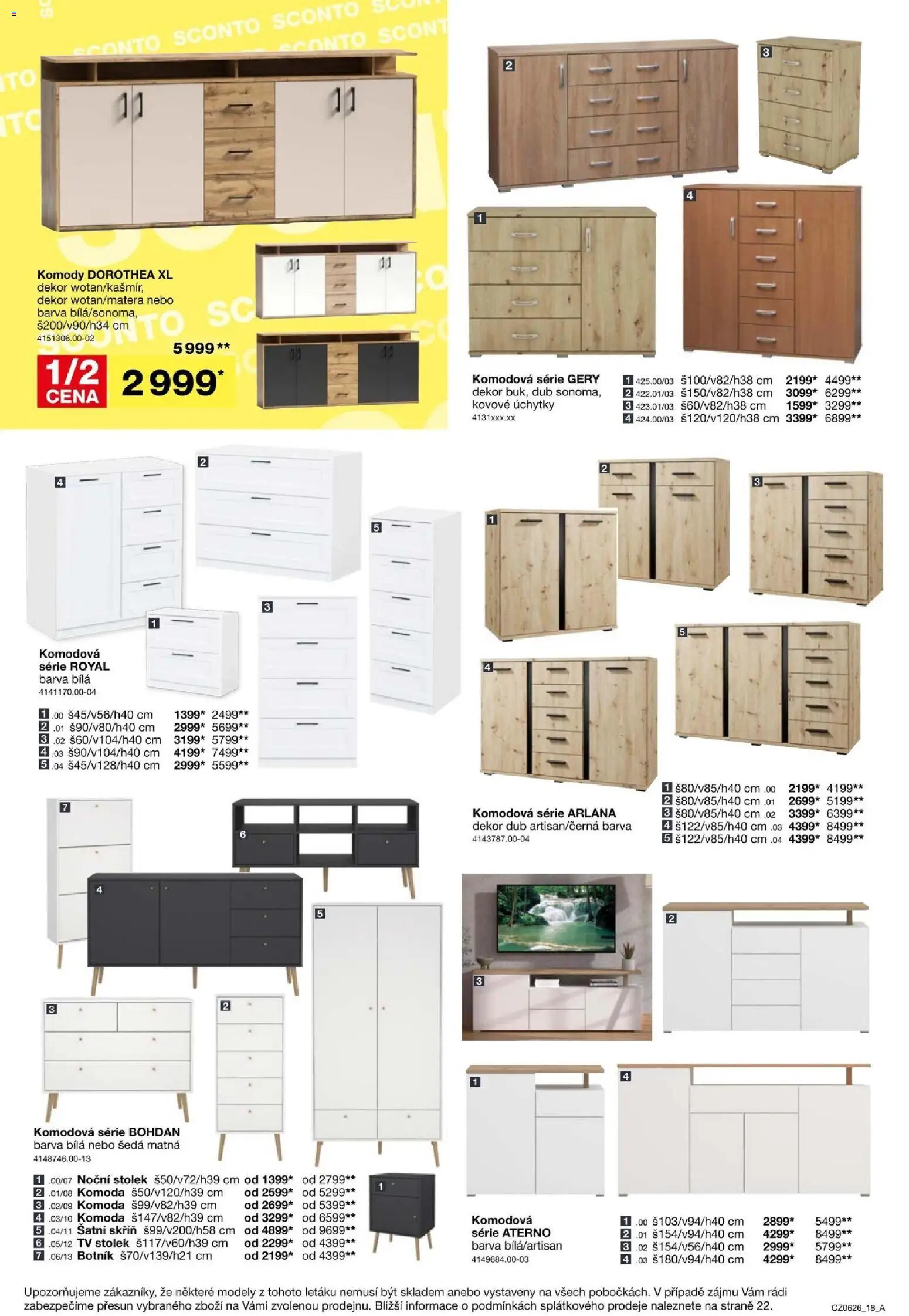 Sconto nábytek leták od 22.04.2026 | Strana: 18 | Produkty: Komoda, Modely, Stolek, Botník