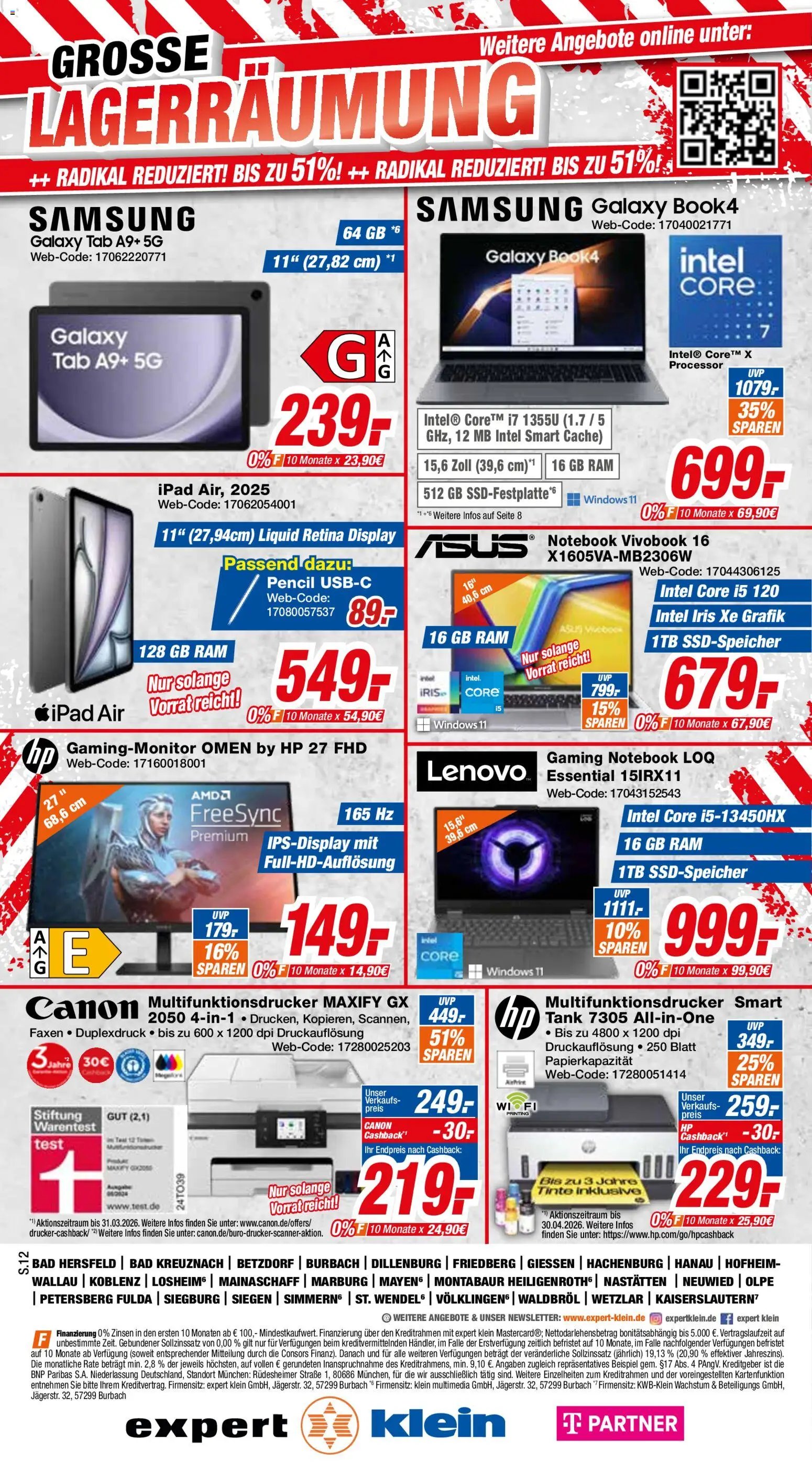 Expert Aktuelle Angebote – gültig ab 07.03.2026 | Seite: 12 | Produkte: HP, Ipad, Samsung, Notebook