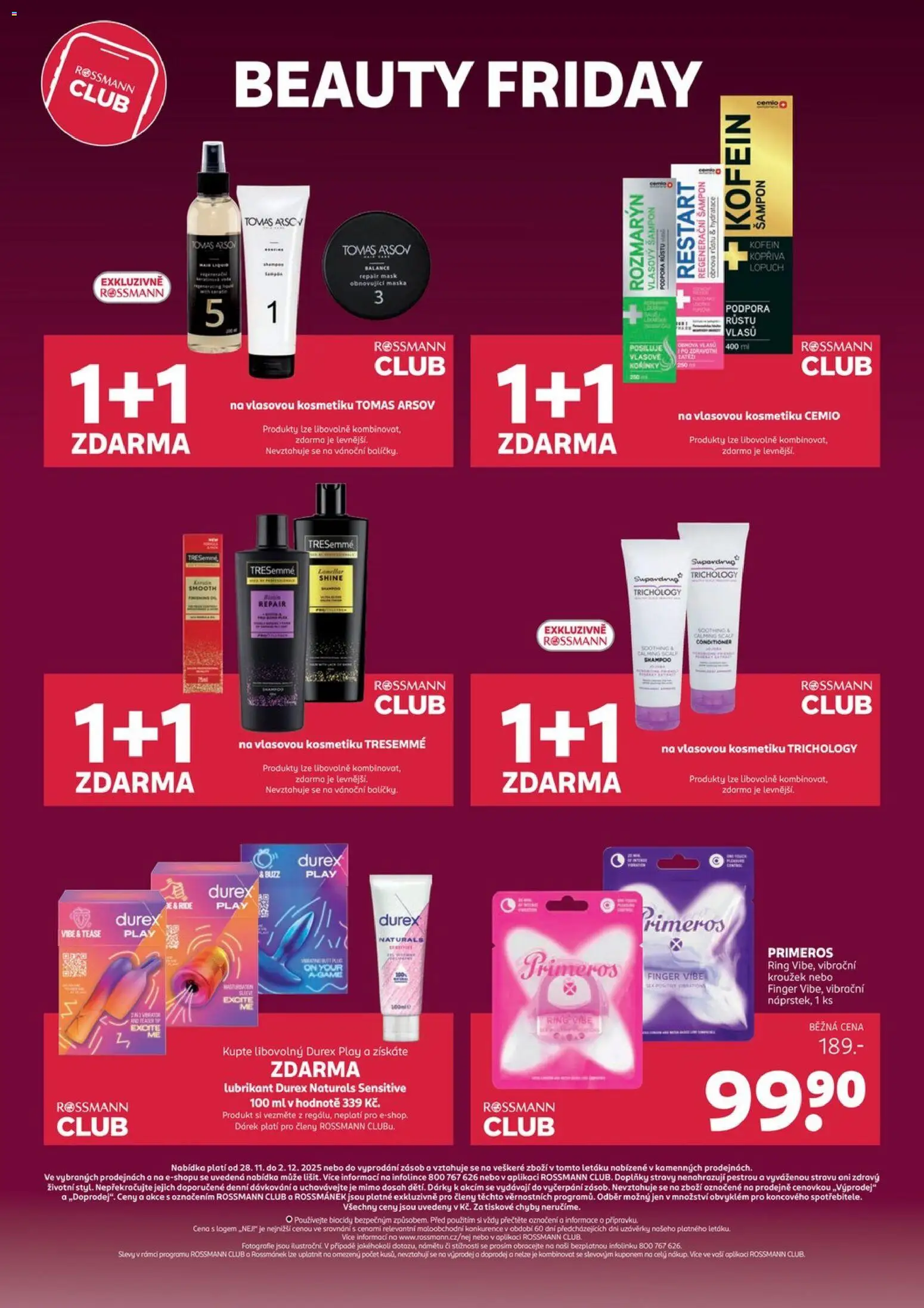 Rossmann Black Friday od 28.11.2025 | Strana: 4 | Produkty: Lubrikant, Vibrační kroužek, Šampon, Maska
