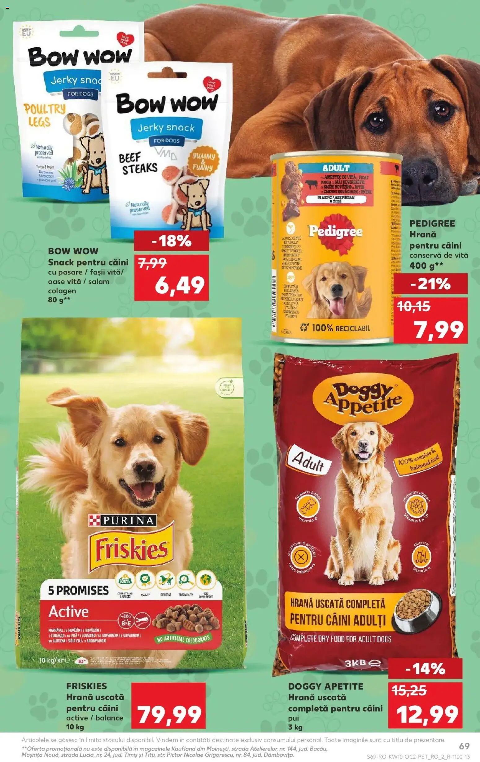 Noul catalog Kaufland – valabil de la 04.03.2026 | Pagină: 69 | Produse: Hrană pentru câini, Hacıyatmaz Kedi Oyuncağı, Salam