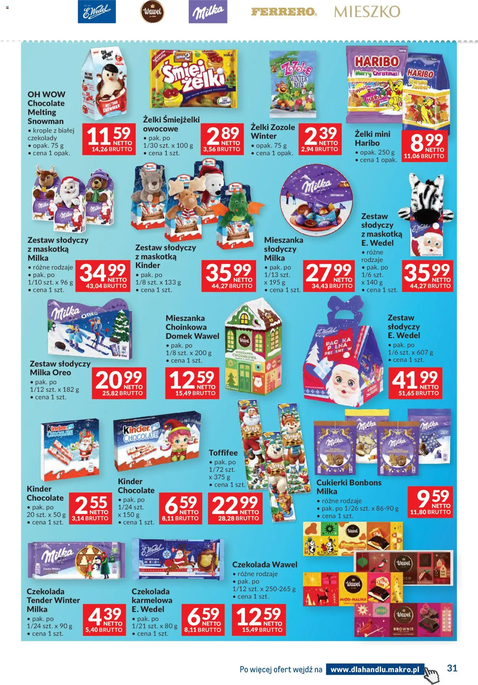 Makro Gazetka - Dystrybucja do sklepów od 25.11.2025 | Strona: 31 | Produkty: Toffifee, Milka, Brownie, Cukierki