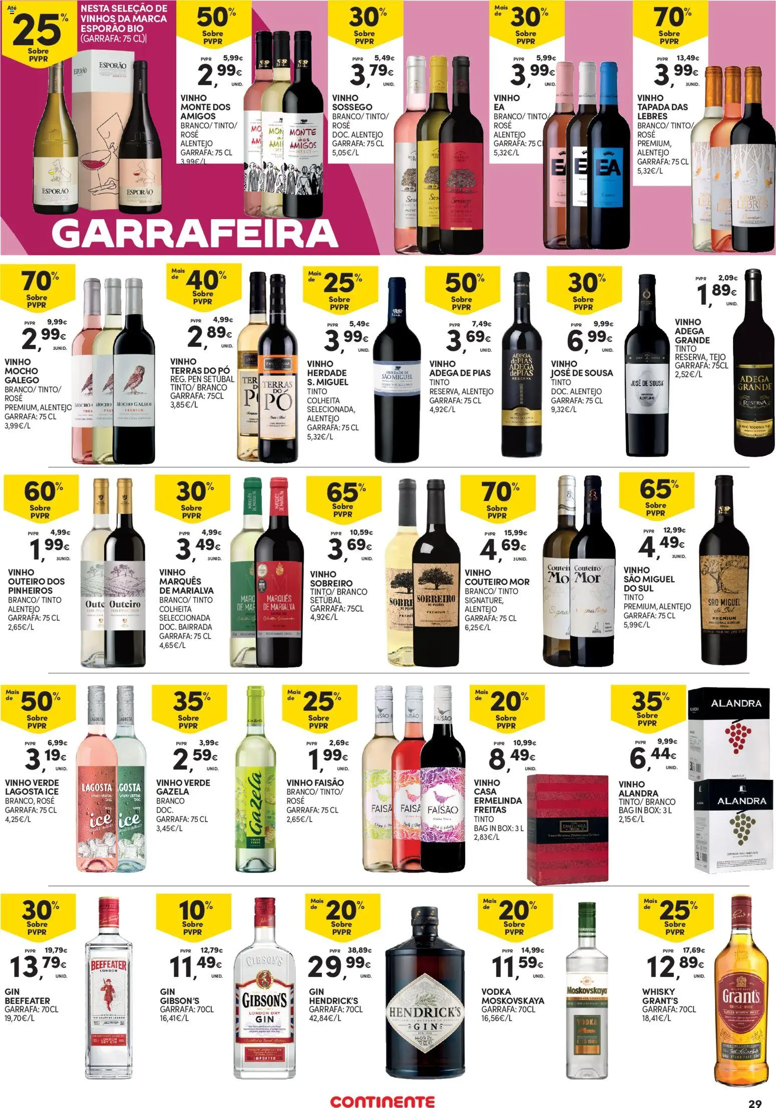 Continente - Açores │ válido de 13.11.2025 | Página: 29 | Produtos: Whisky, Pó, Vodka, Vinho tinto