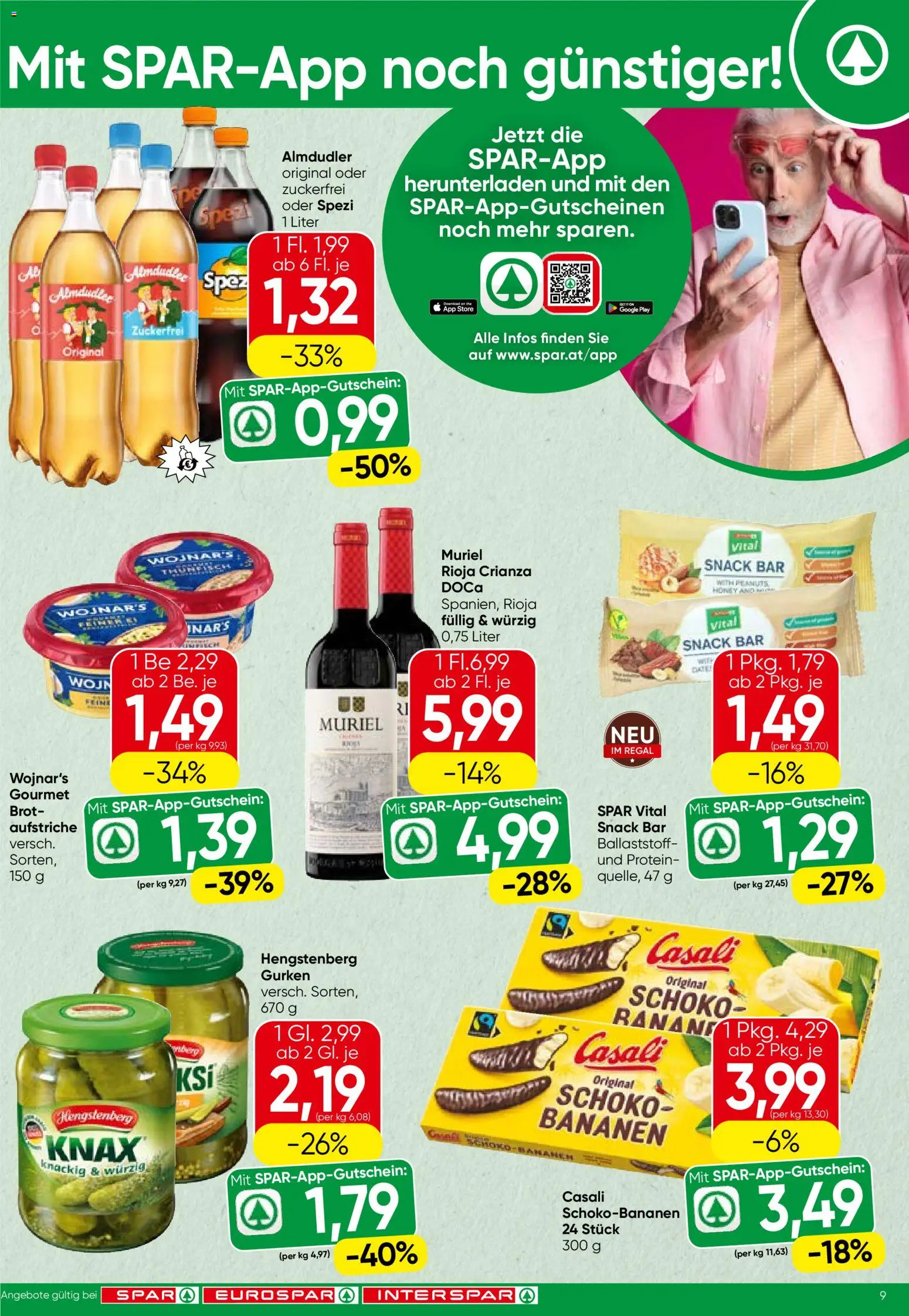 Spar Flugblatt - Burgenland gültig ab 06.11.2025 | Seite: 9 | Produkte: Gurken, Regal, Brot, Bananen