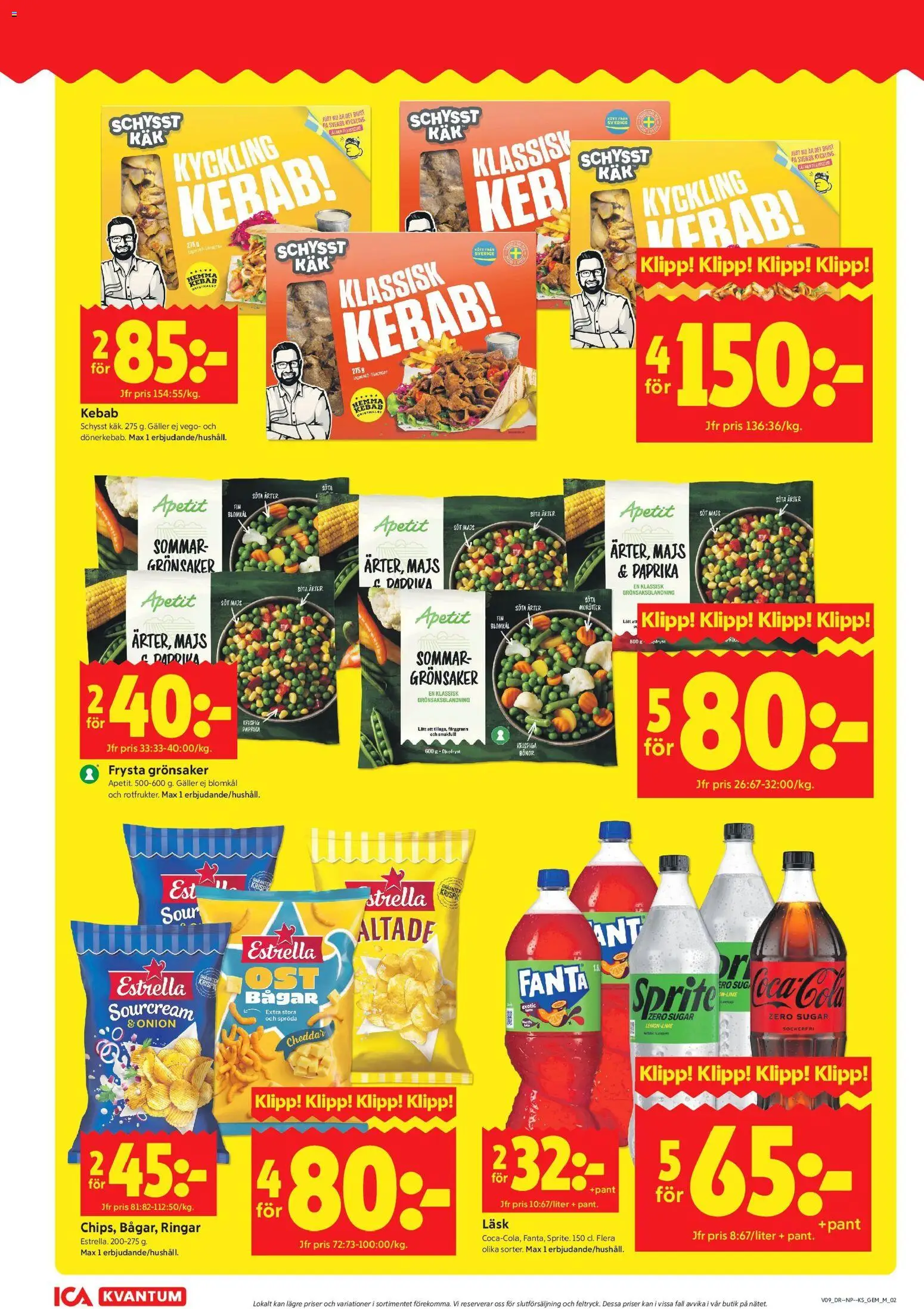 ICA Kvantum reklamblad aktuell från 23.02.2026 | Sida: 2 | Produkter: Cheddar, Fanta, Blomkål, Bönor