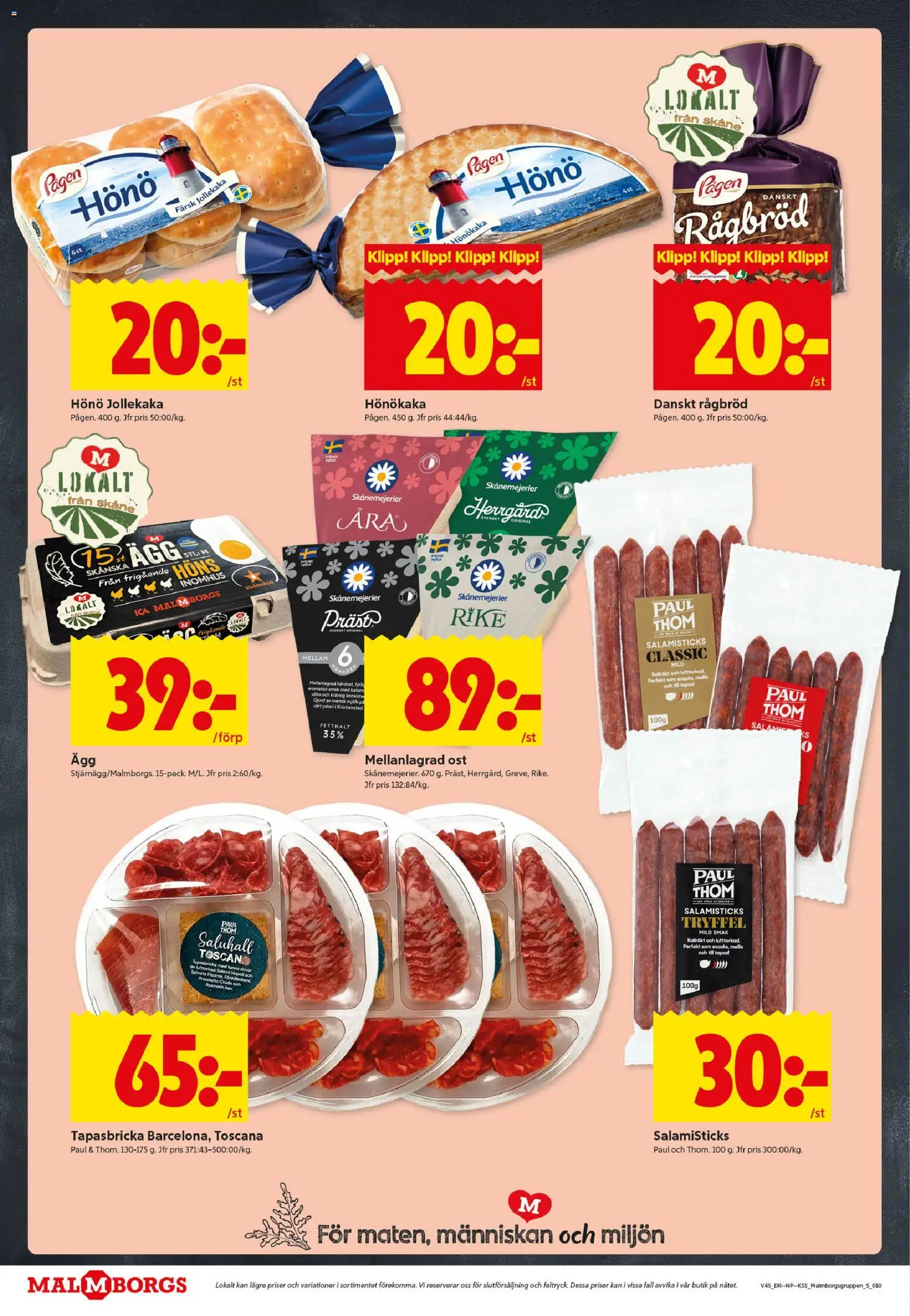 ICA Kvantum reklamblad aktuell från 03.11.2025 | Sida: 10 | Produkter: Hönökaka, Mjölk, Ägg, Salami