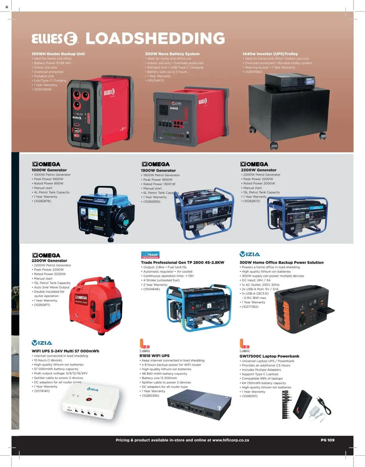 New HiFi Corp catalogue – valid from 12.02.2024 | Page: 109 | Products: Tank, Laptop, Generator, Battery